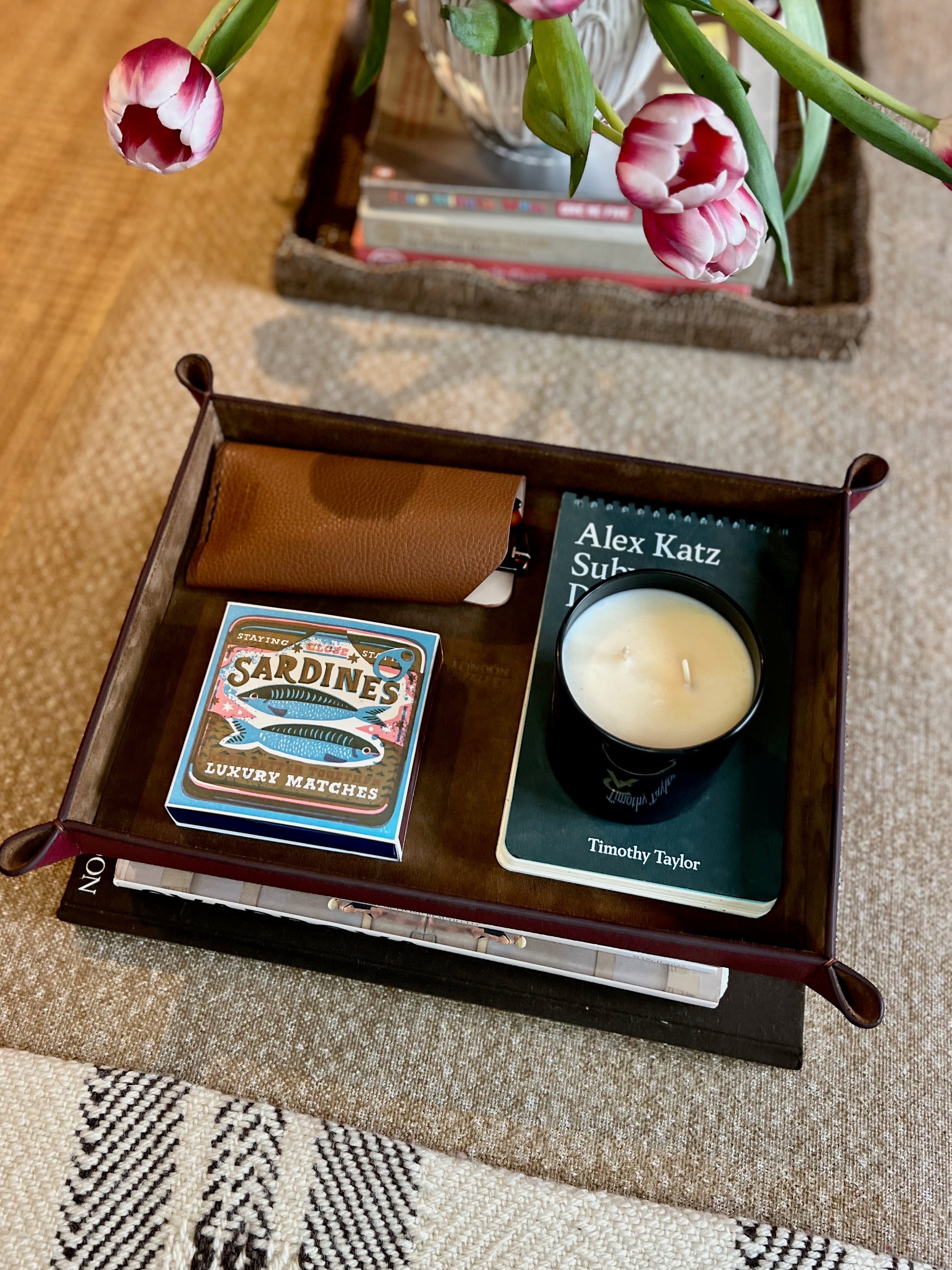 The Large Tidy Tray, Burgundy & Chocolate