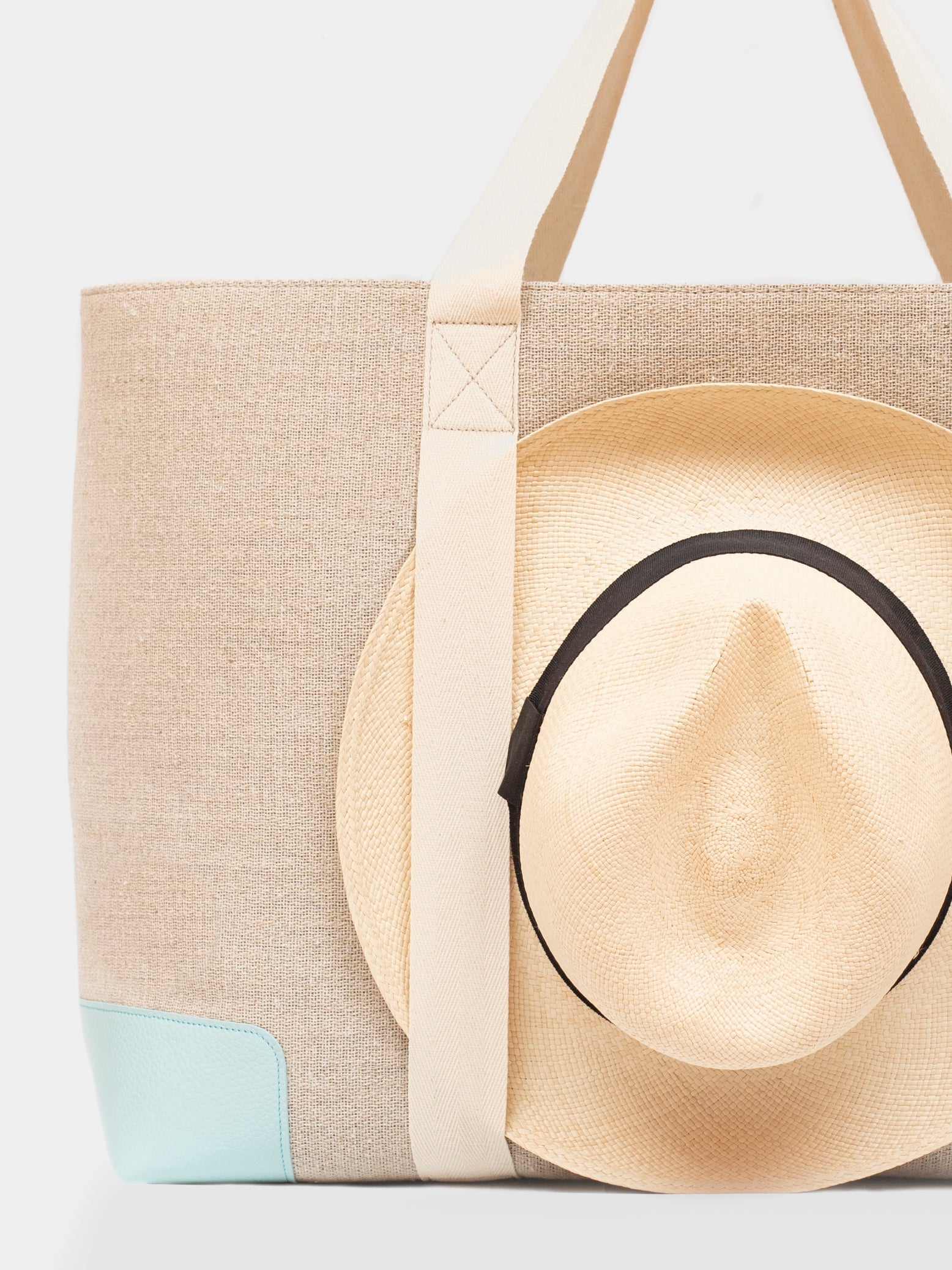 The Classic Beach Bag, Khaki & Burgundy