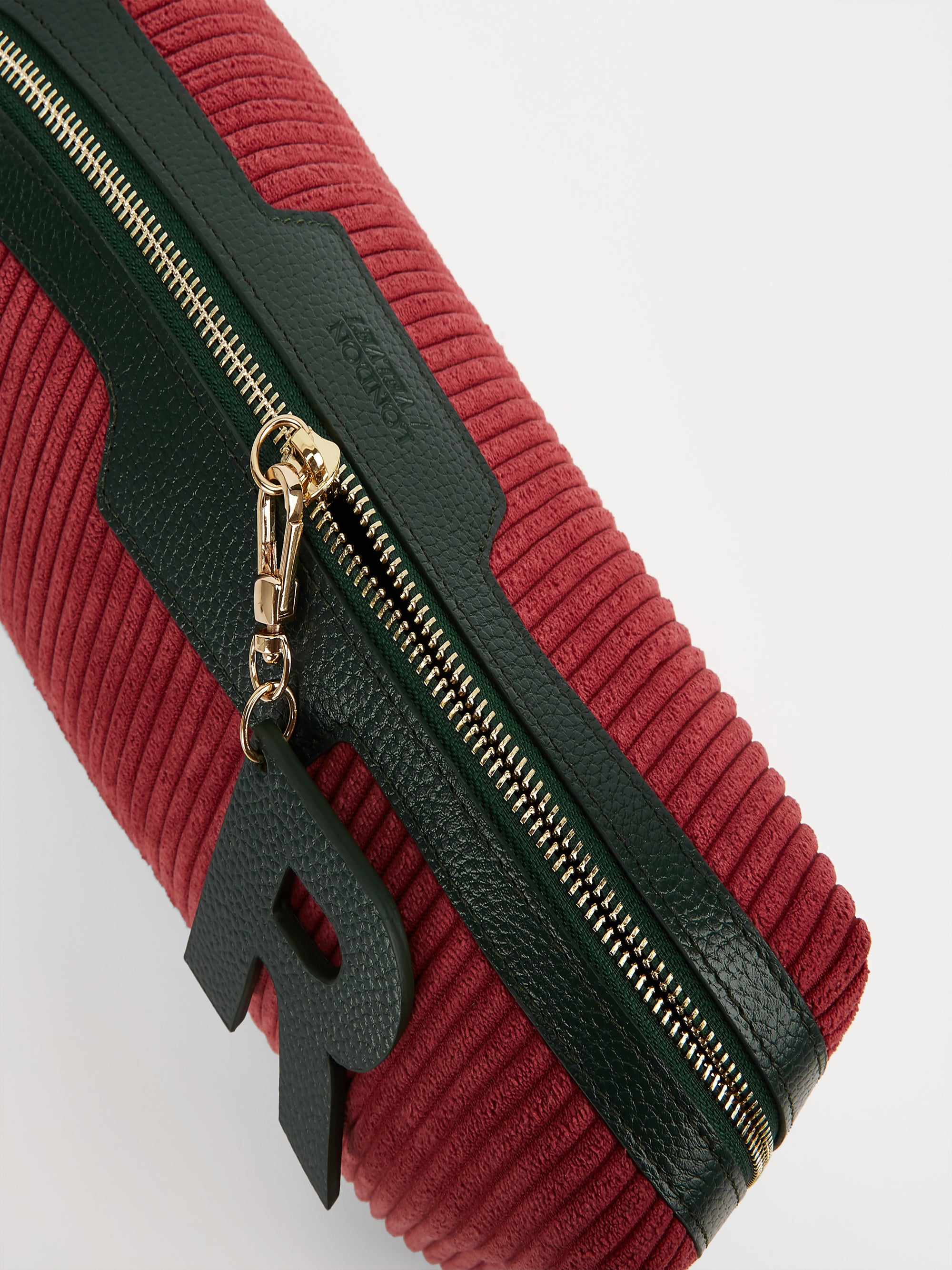 The Letter Charm, Dark Green & Raspberry