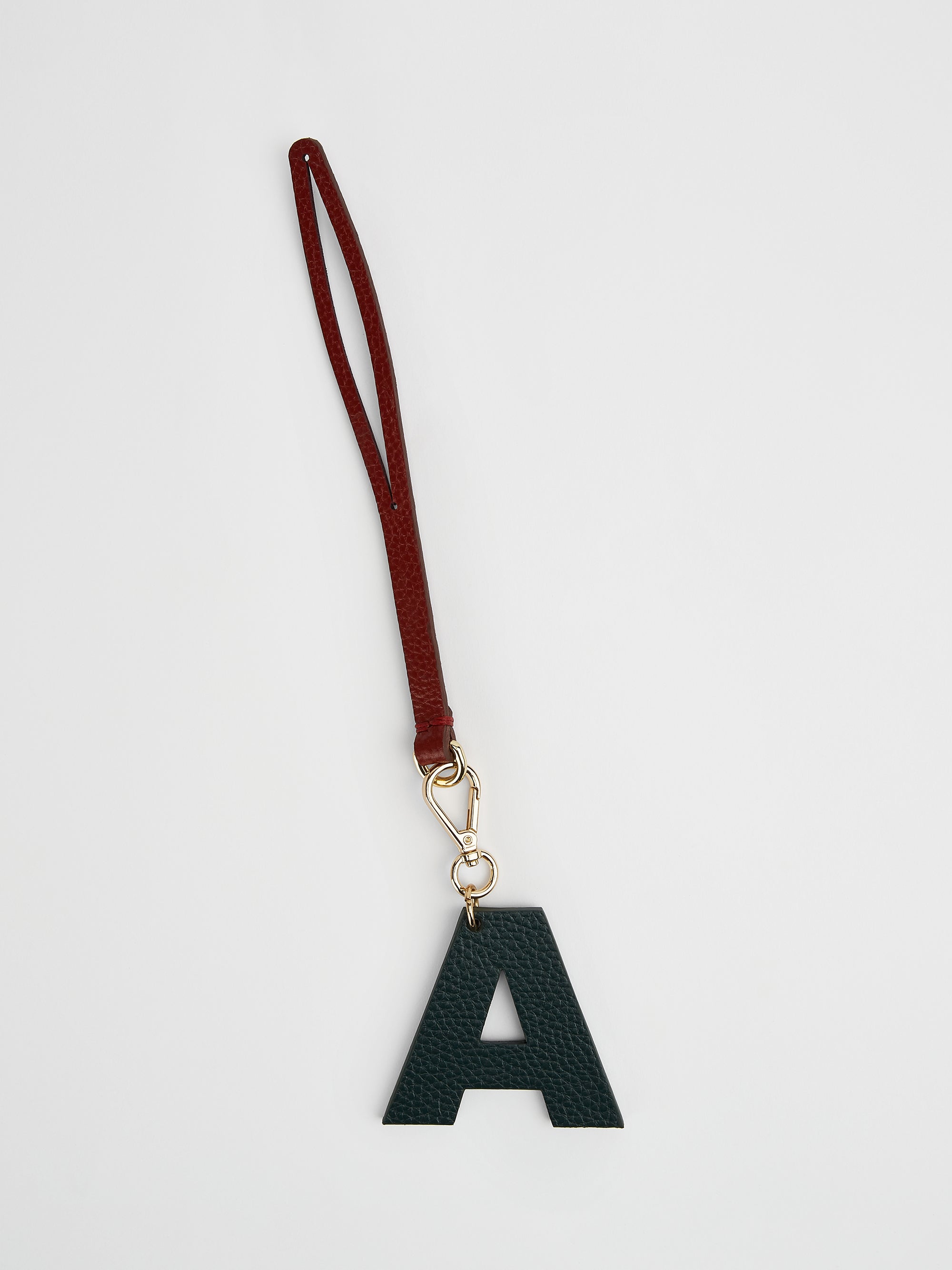 The Letter Charm, Dark Green & Raspberry