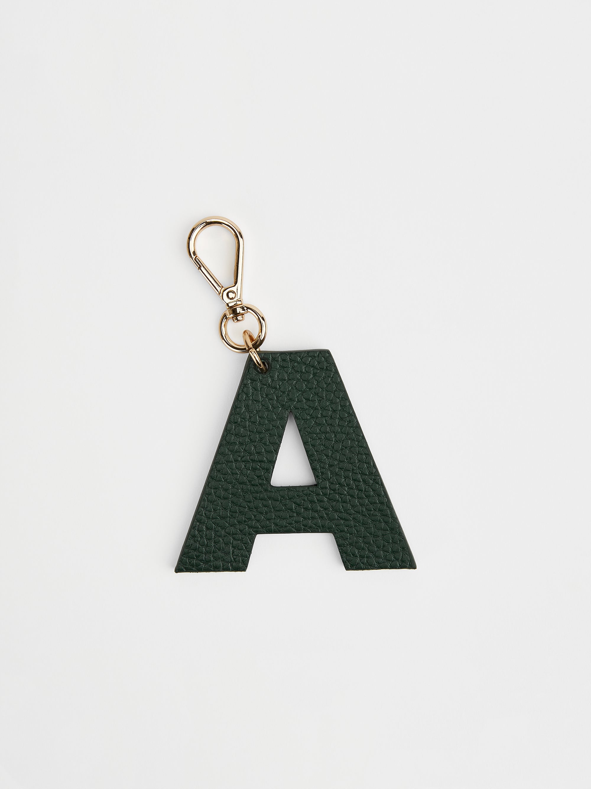 The Letter Charm, Dark Green & Raspberry