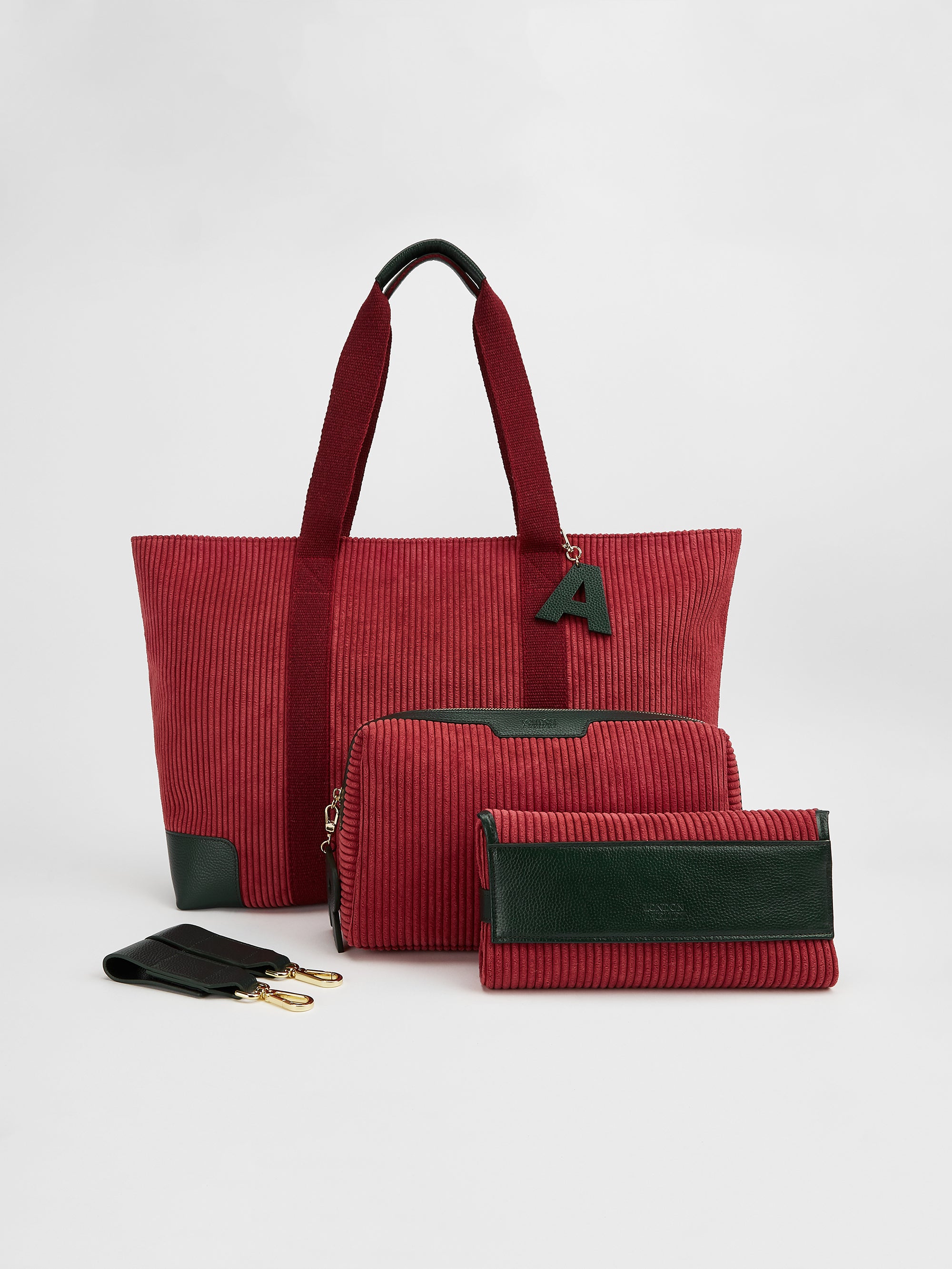 The Baby Bag Set, Raspberry & Dark Green