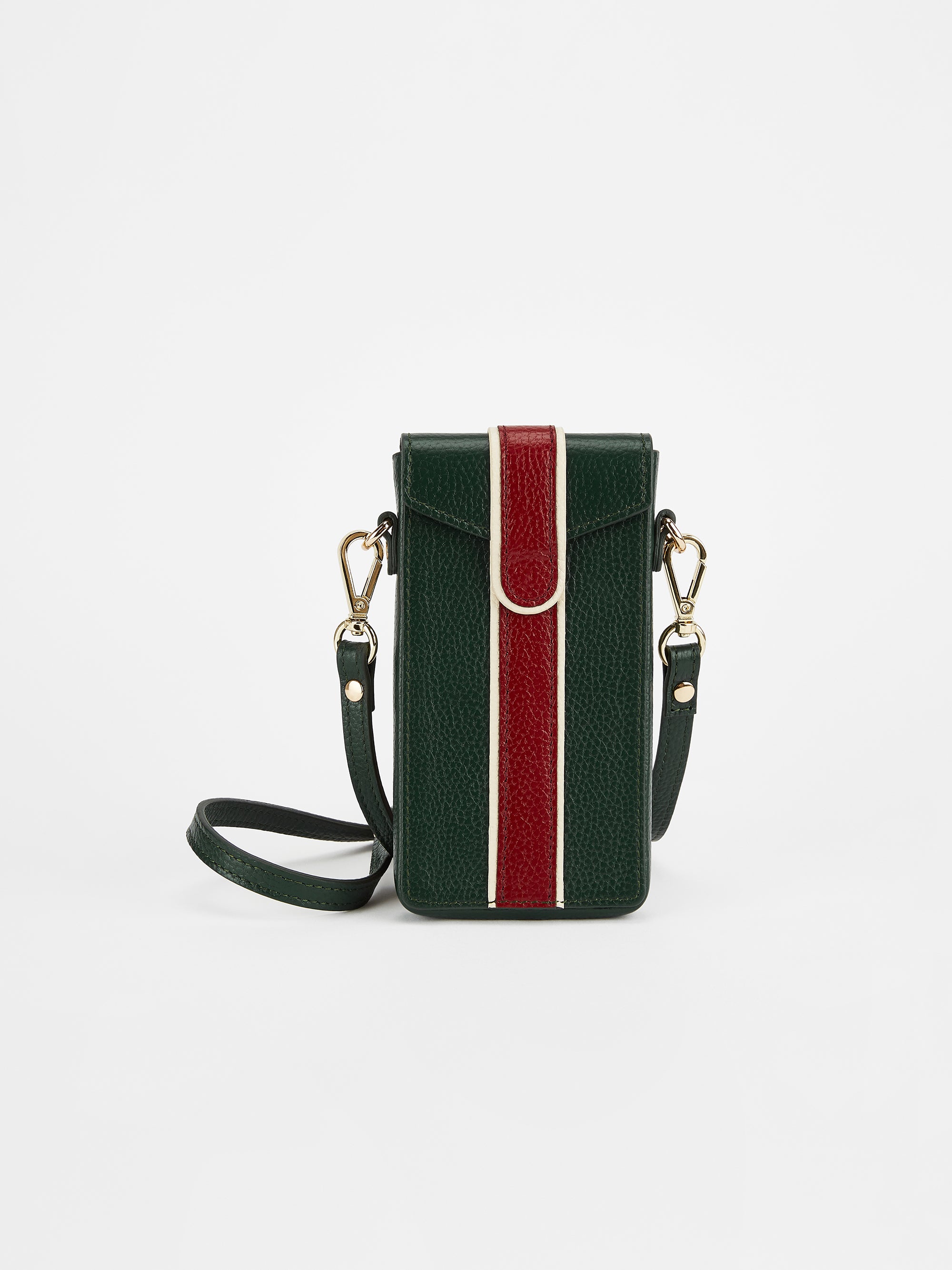 The Phone Pouch, Dark Green & Burgundy