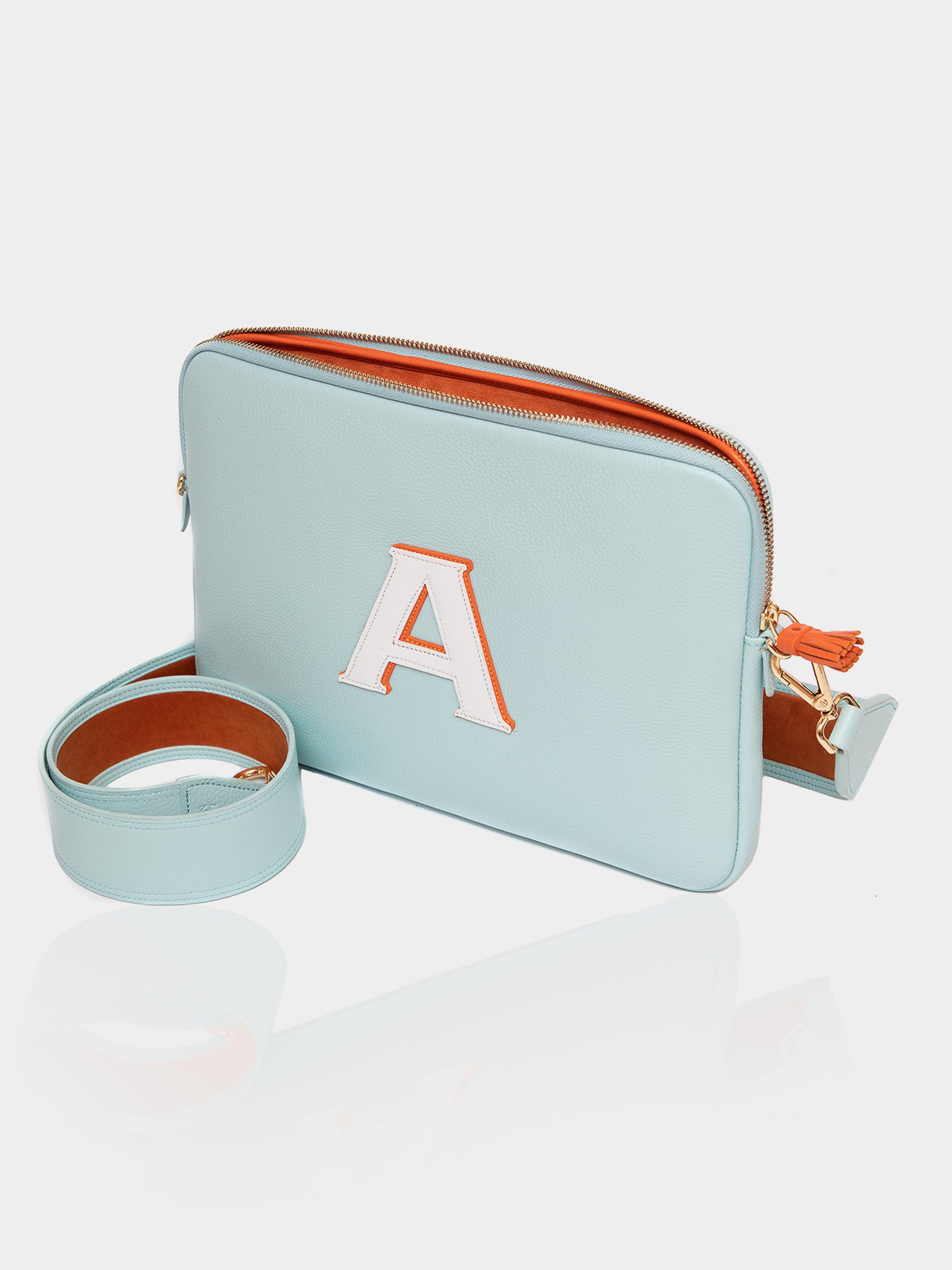 The Laptop Case, Aqua & Orange