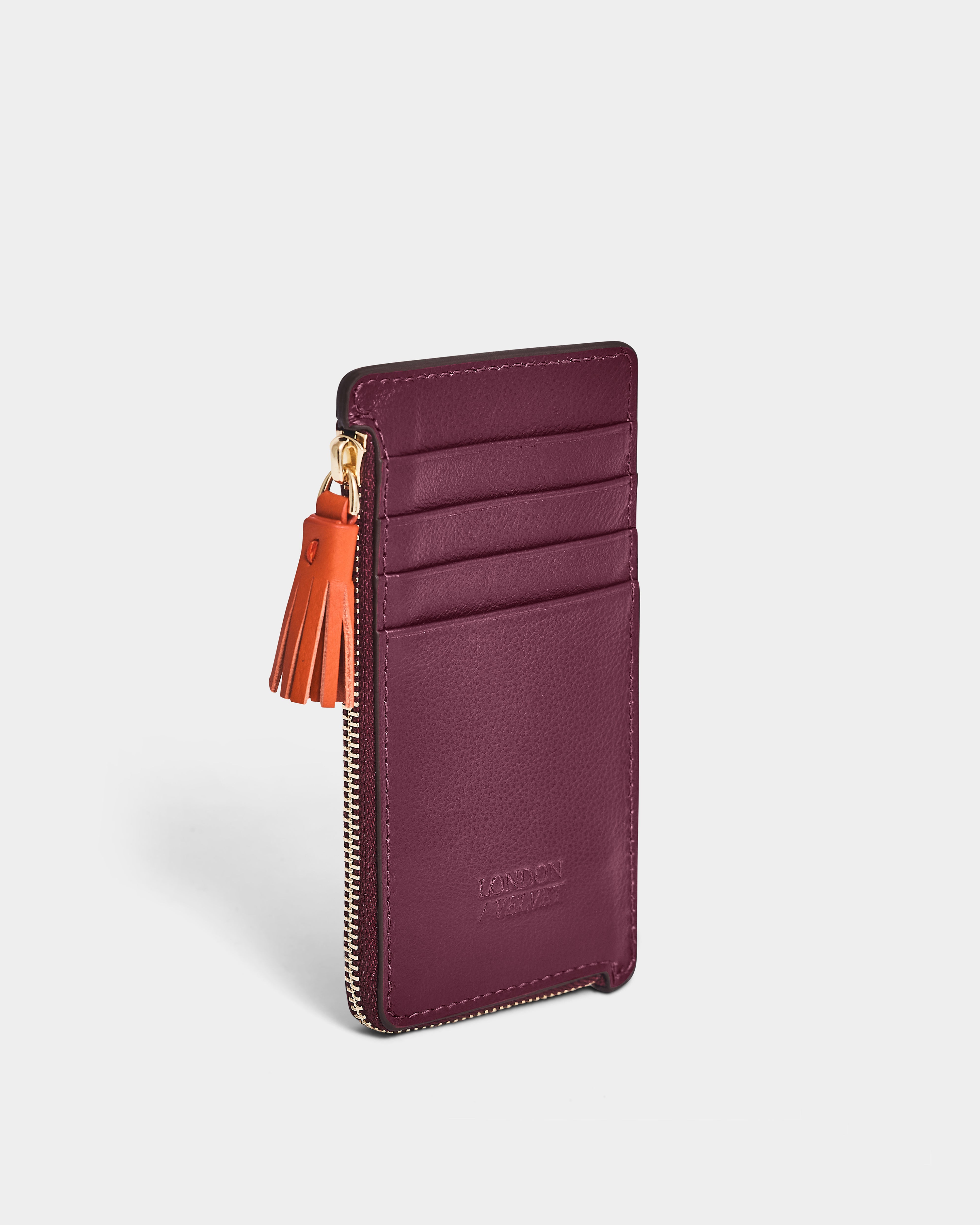 The Zip Card Case, Burgundy