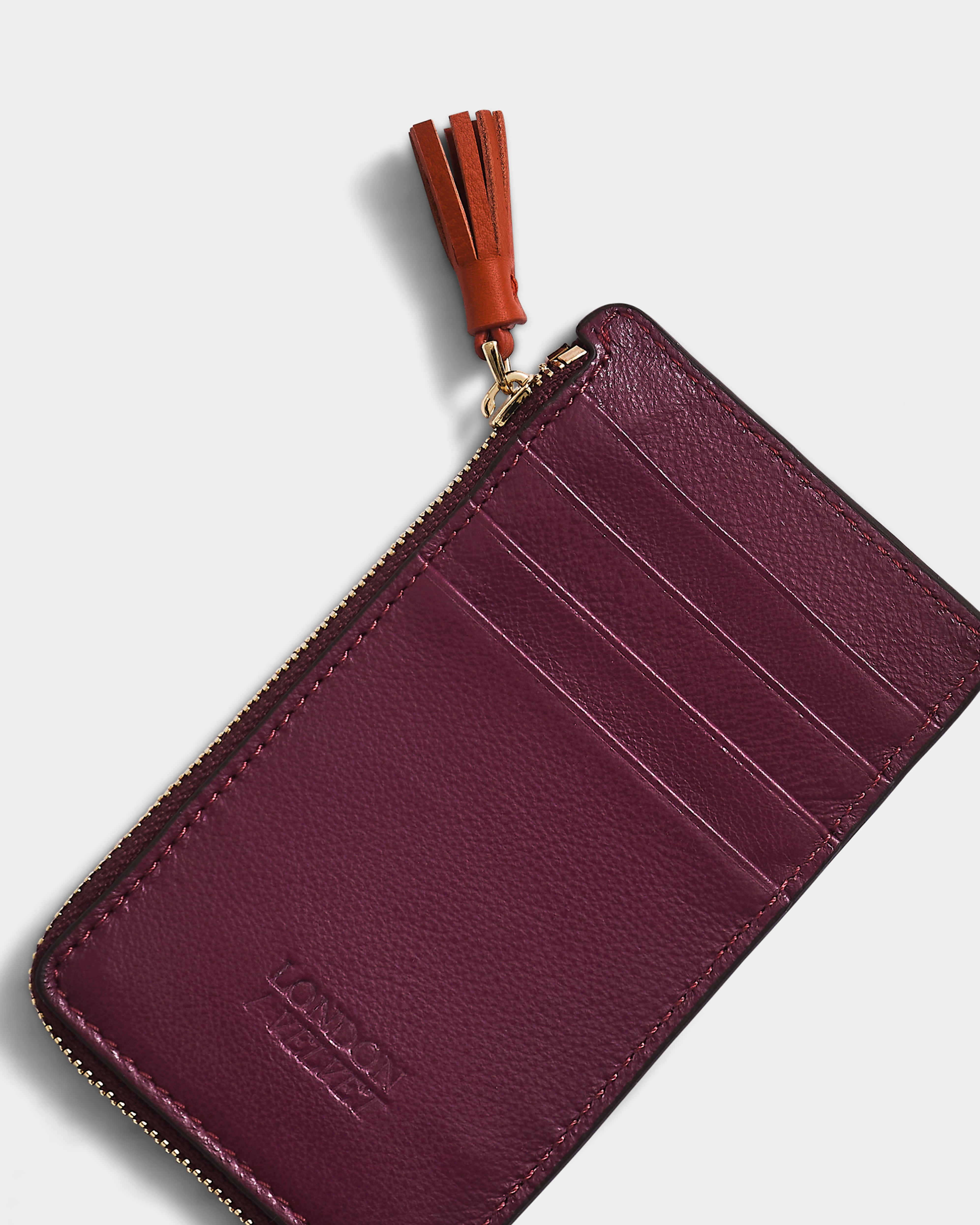 The Zip Card Case, Burgundy