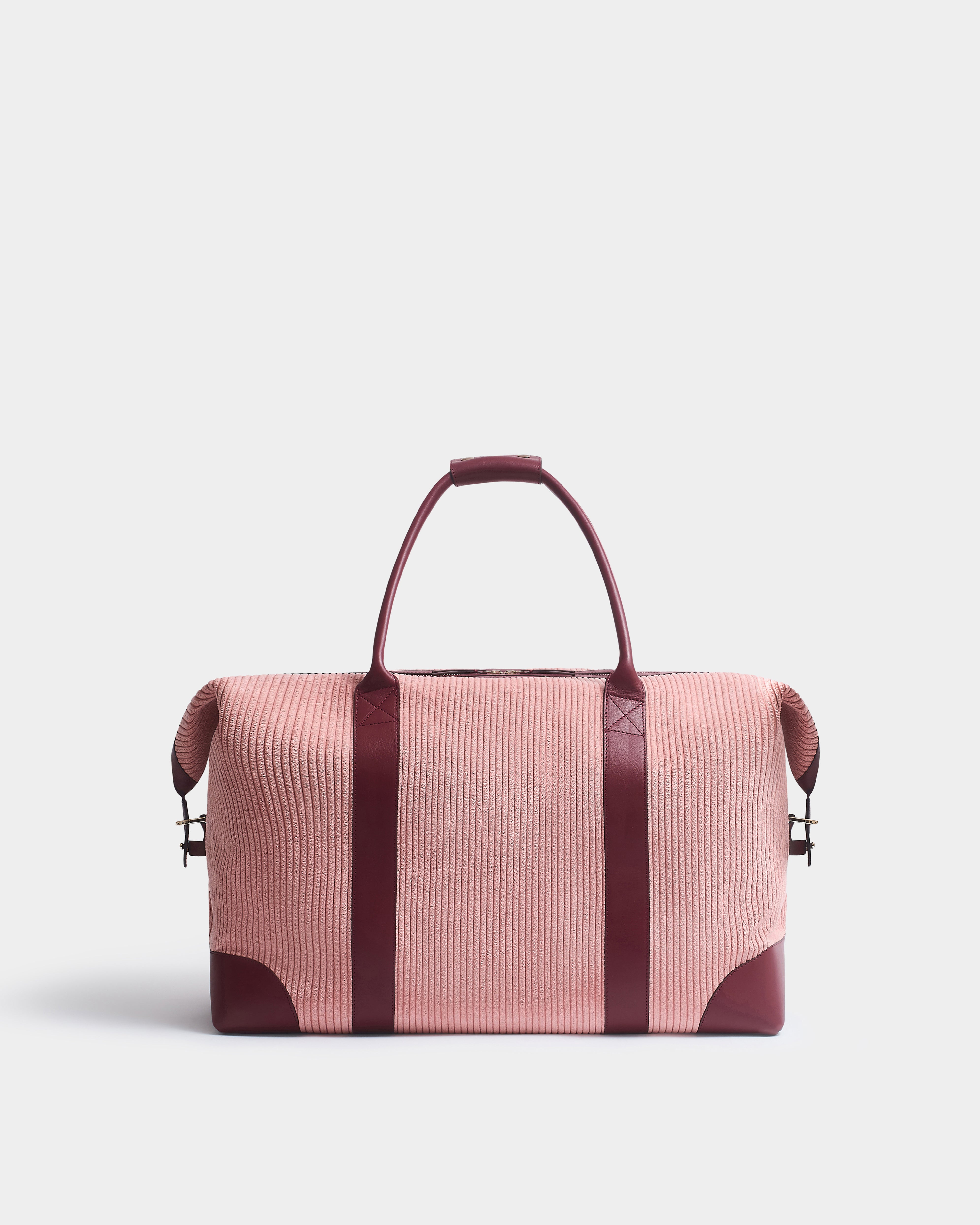 The Corduroy Weekend Bag, Dusty Pink & Claret