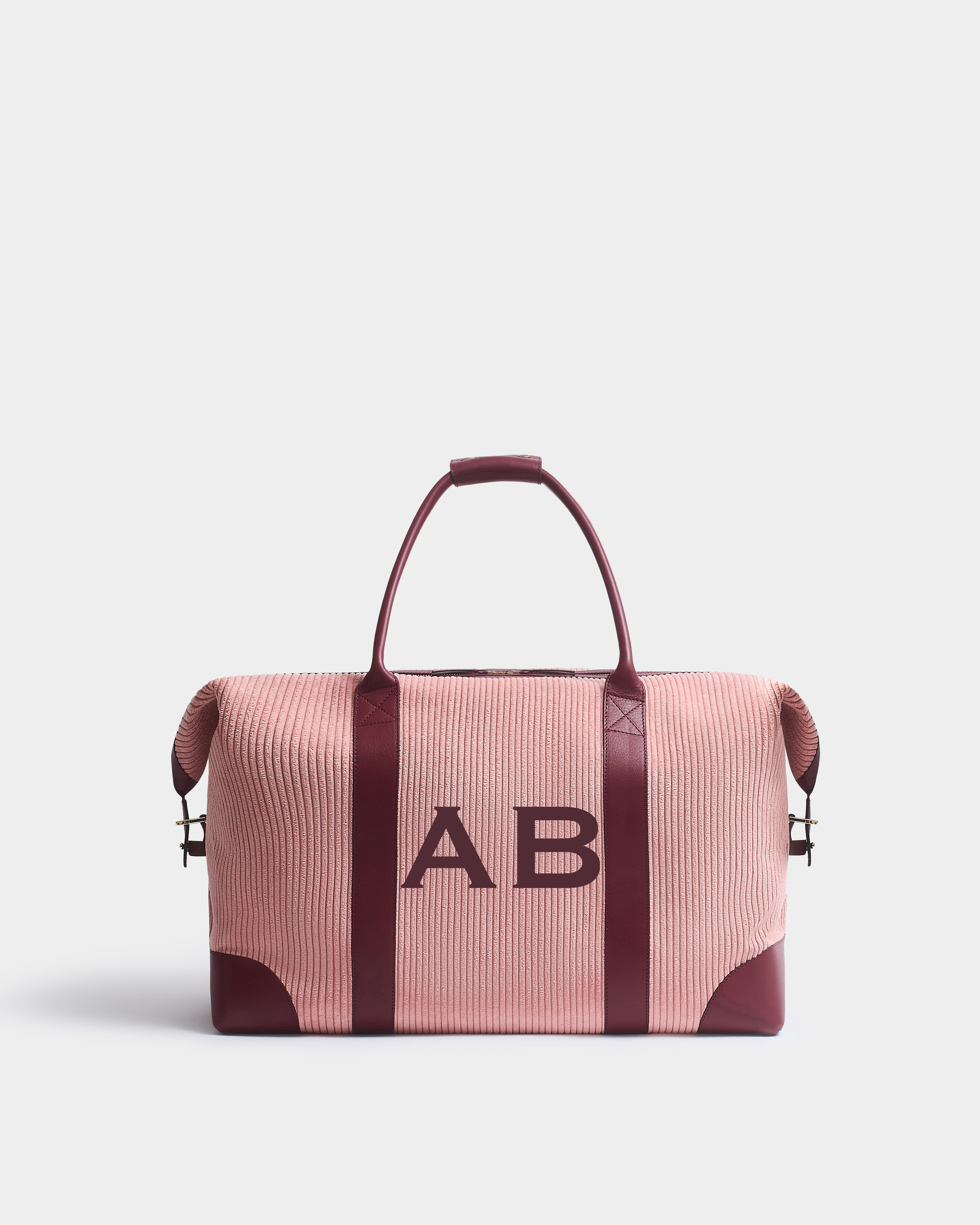 Made to Order - The Corduroy Weekend Bag, Dusty Pink & Claret