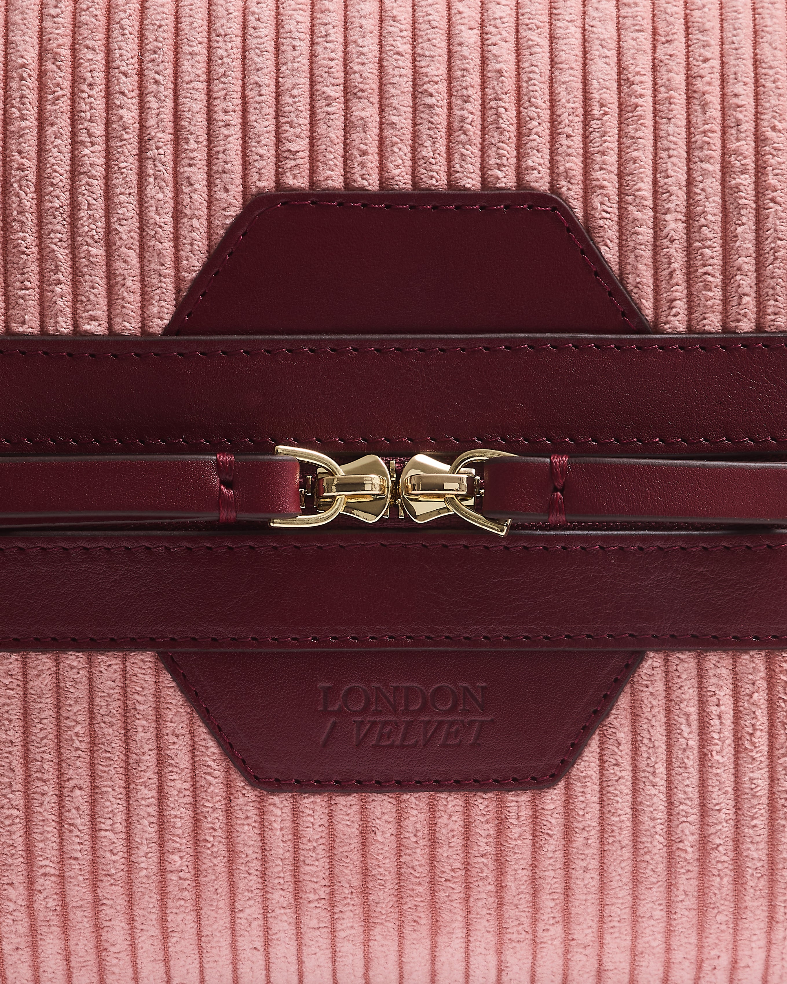 The Corduroy Weekend Bag, Dusty Pink & Claret