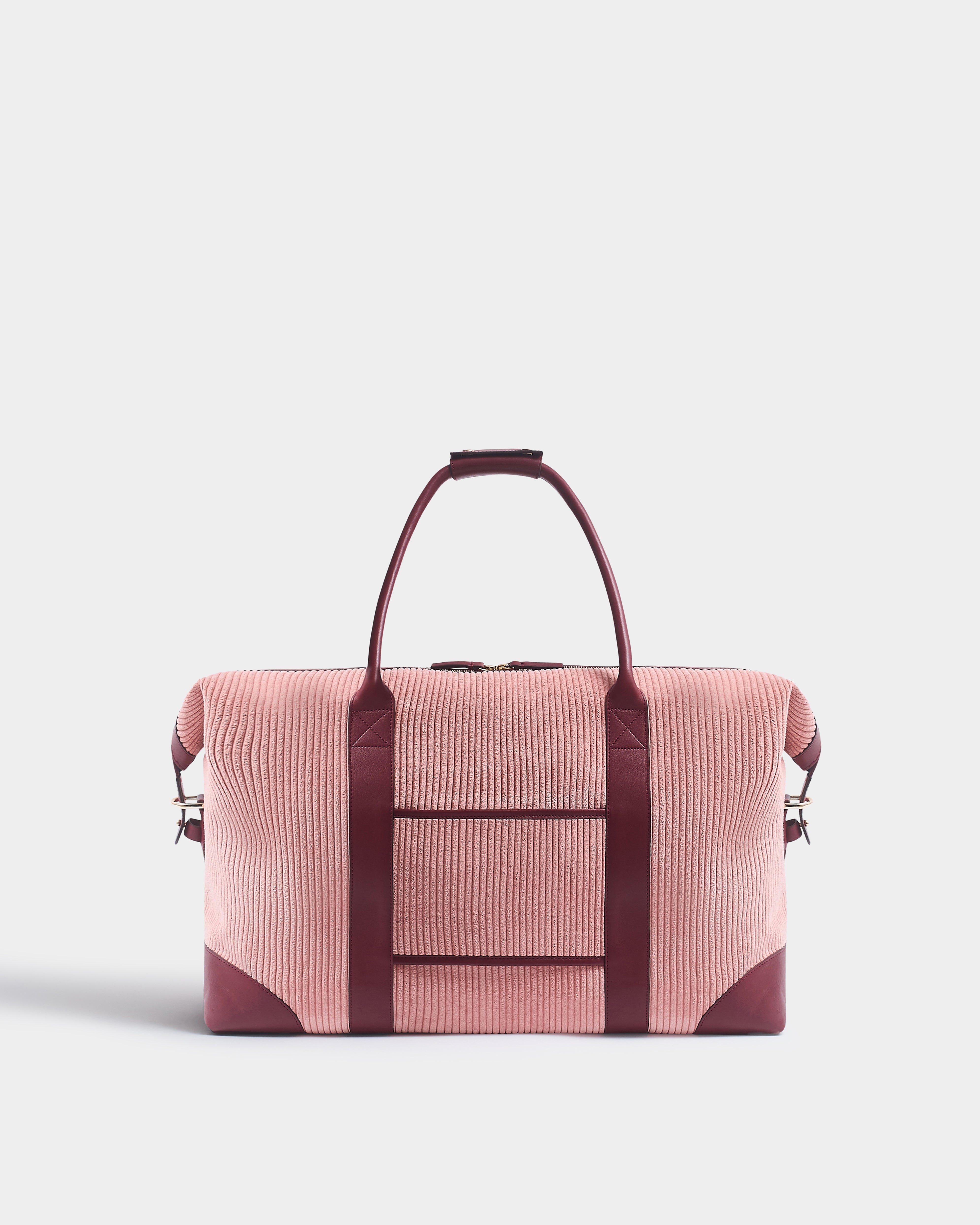 The Corduroy Weekend Bag, Dusty Pink & Claret