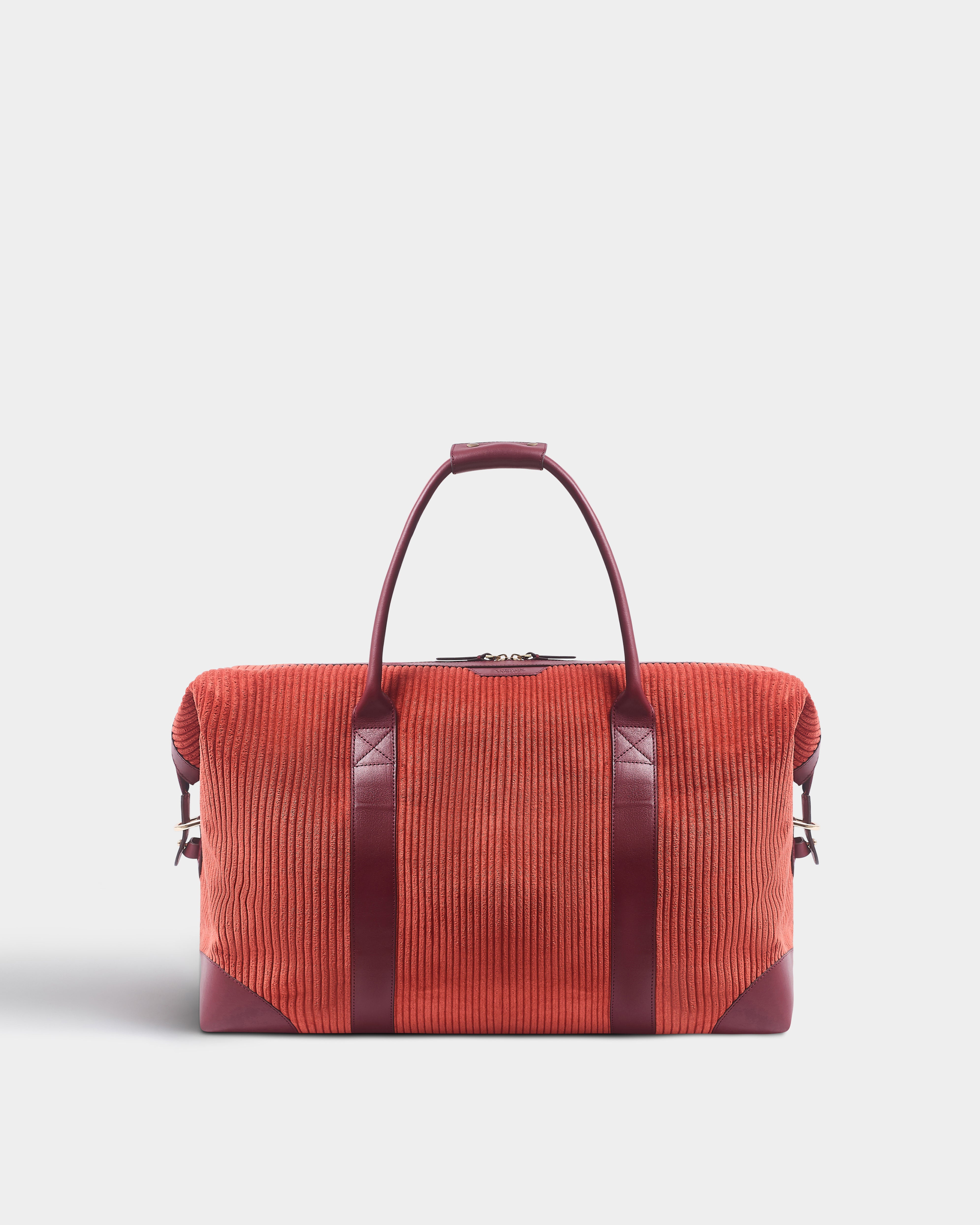 The Corduroy Weekend Bag, Pumpkin & Claret