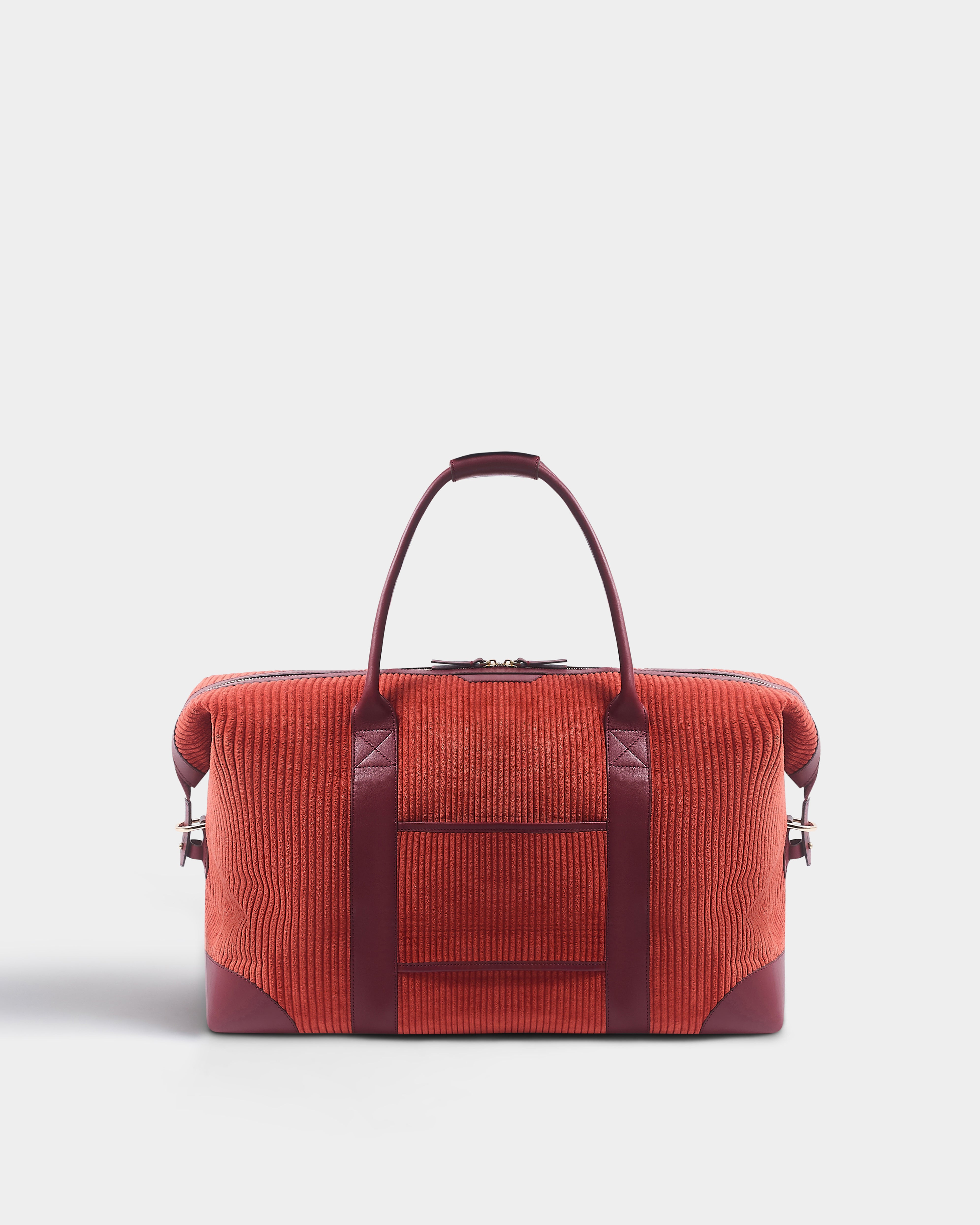The Corduroy Weekend Bag, Pumpkin & Claret