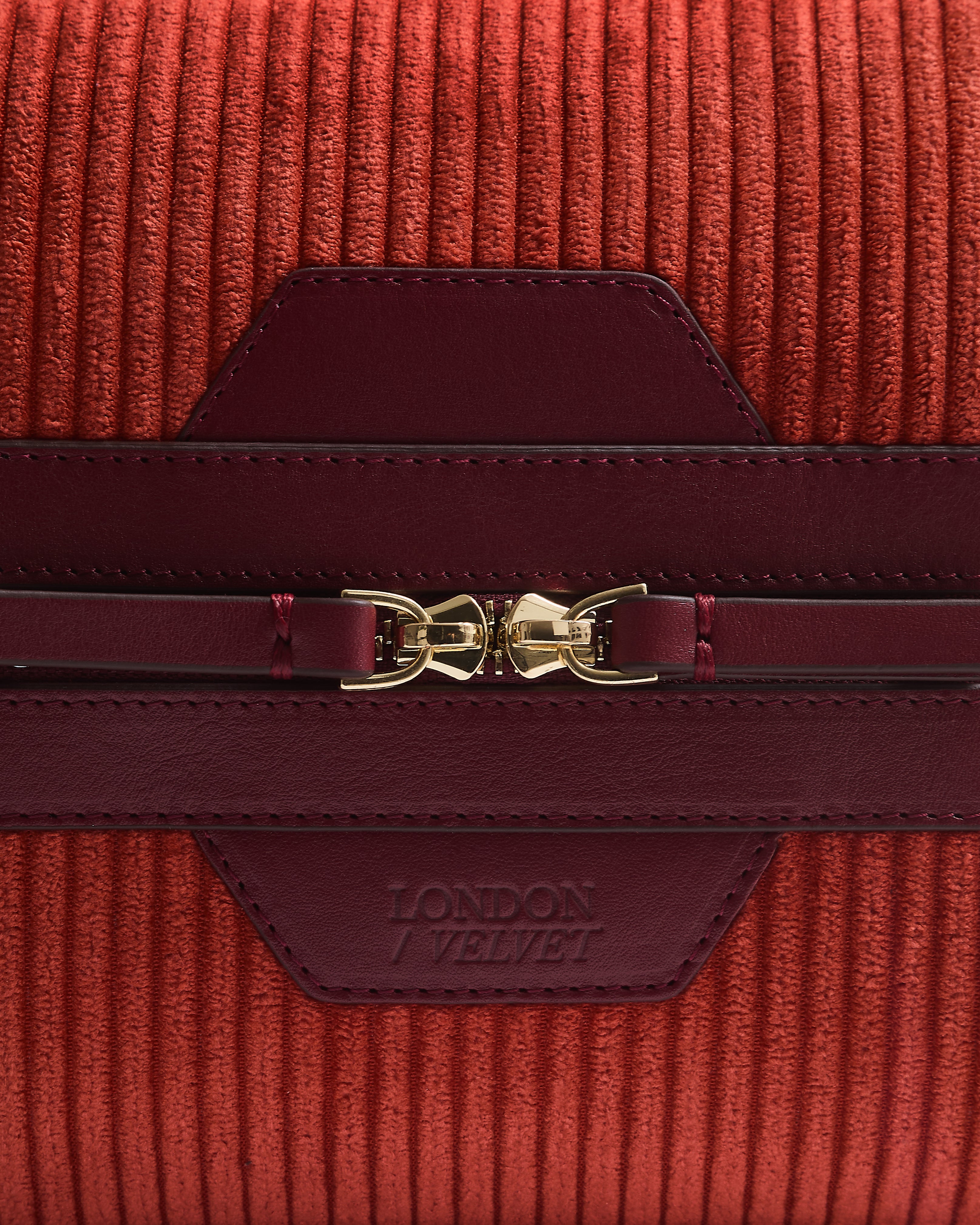 The Corduroy Weekend Bag, Pumpkin & Claret