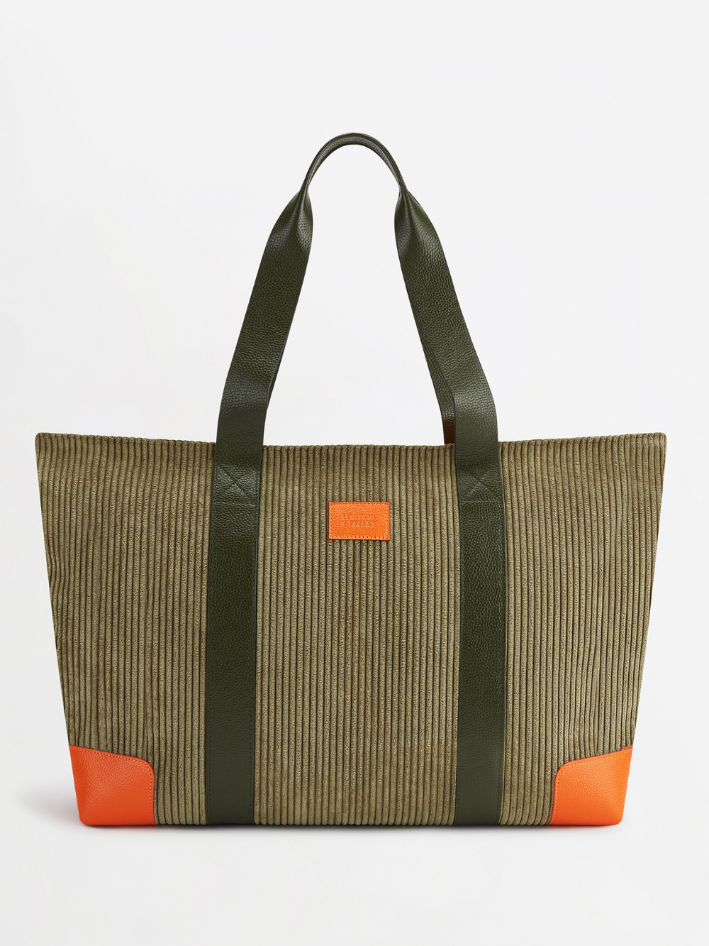 The Oversized Corduroy Tote Bag, Khaki & Autumn