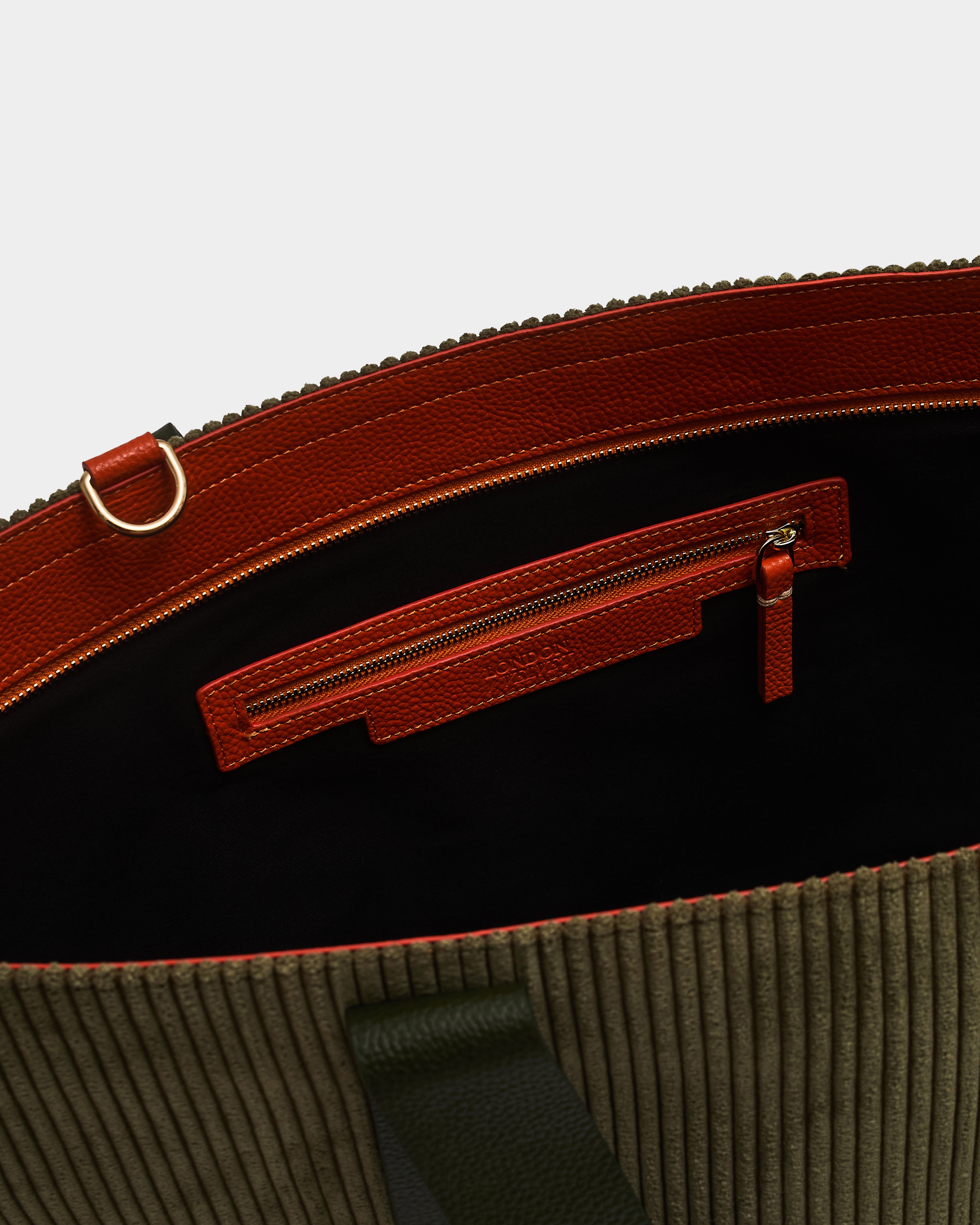 The Oversized Corduroy Tote Bag, Khaki & Autumn