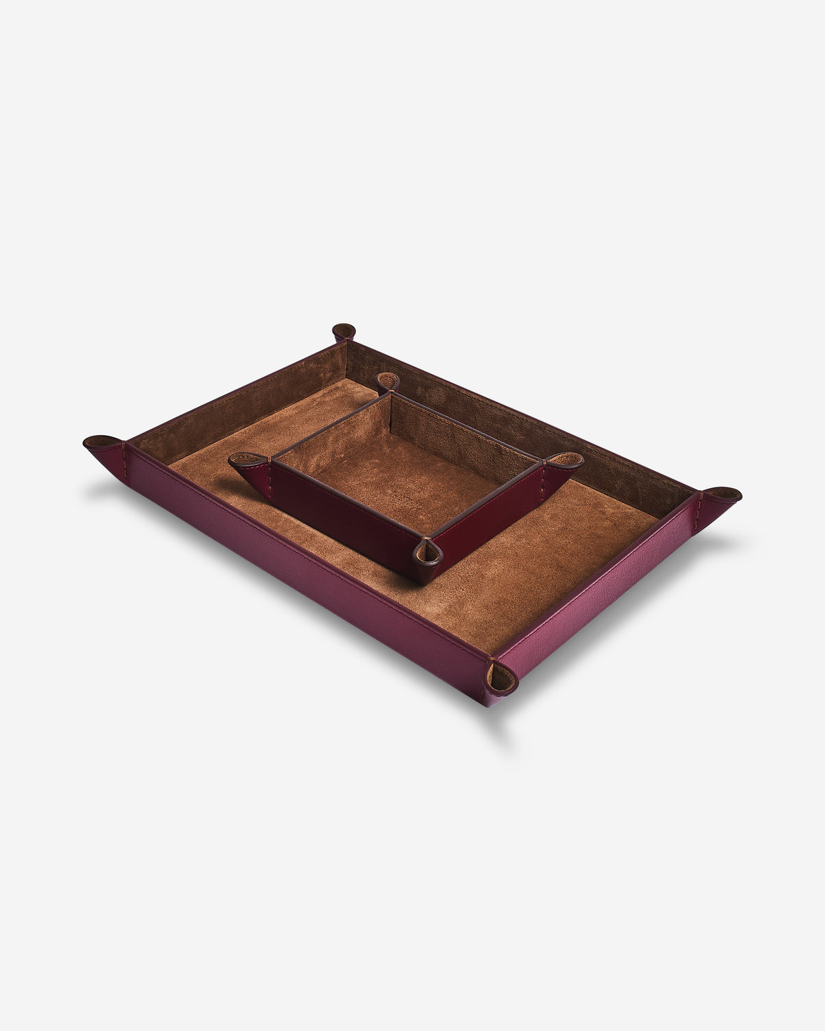 The Tidy Tray Set, Burgundy & Chocolate