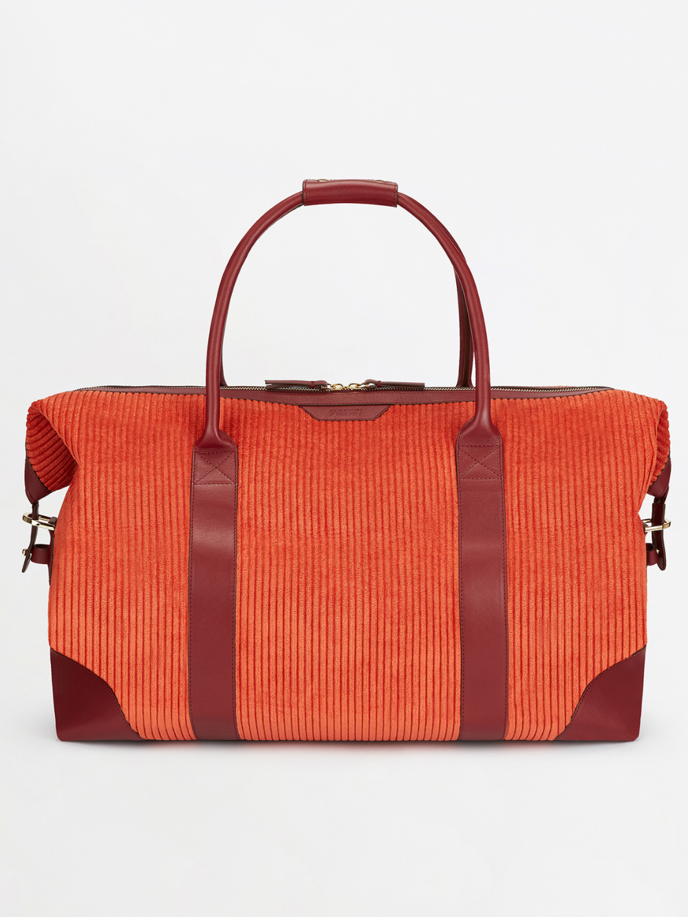 The Corduroy Weekend Bag, Pumpkin & Claret