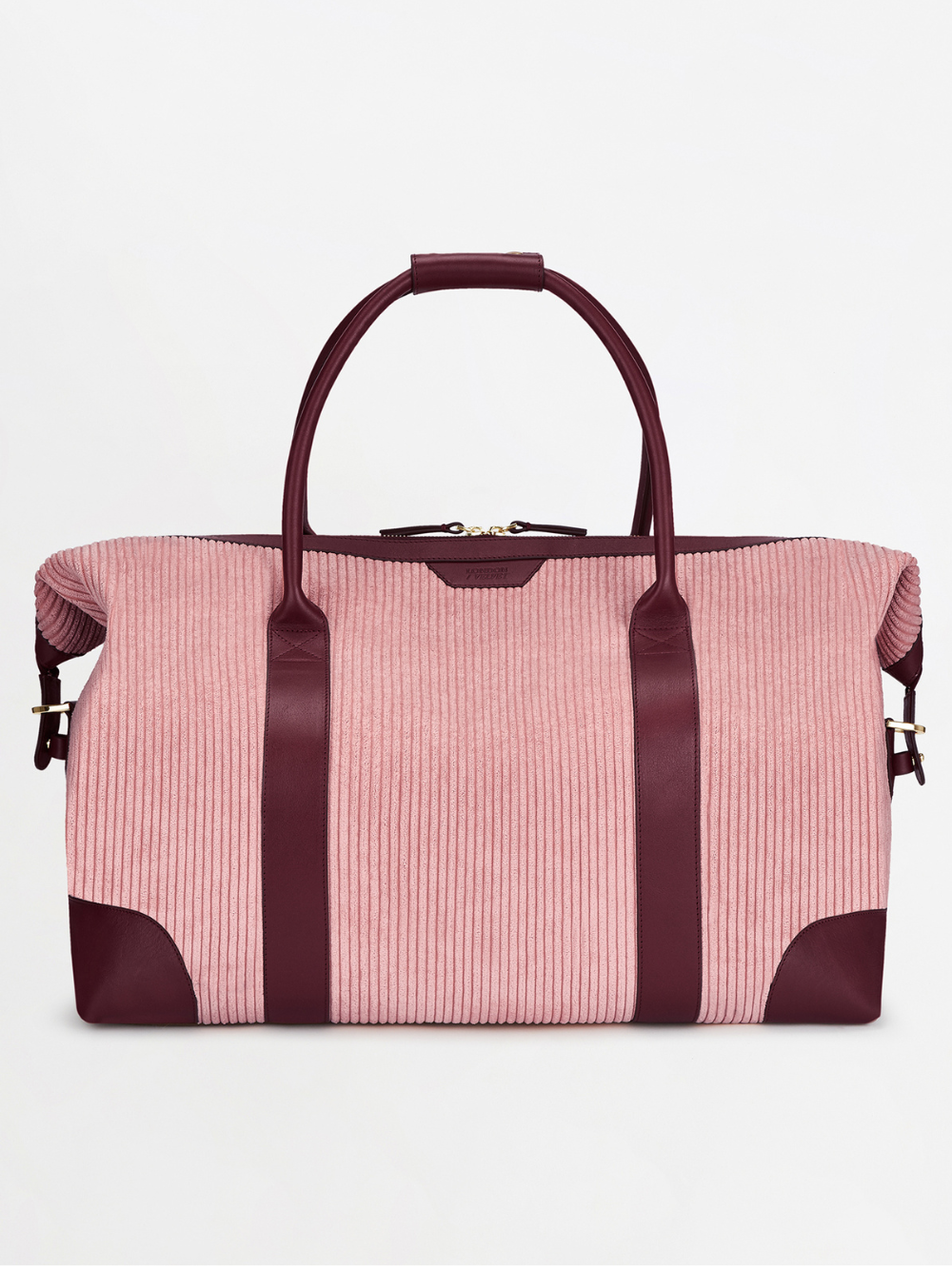 The Corduroy Weekend Bag, Dusty Pink & Claret