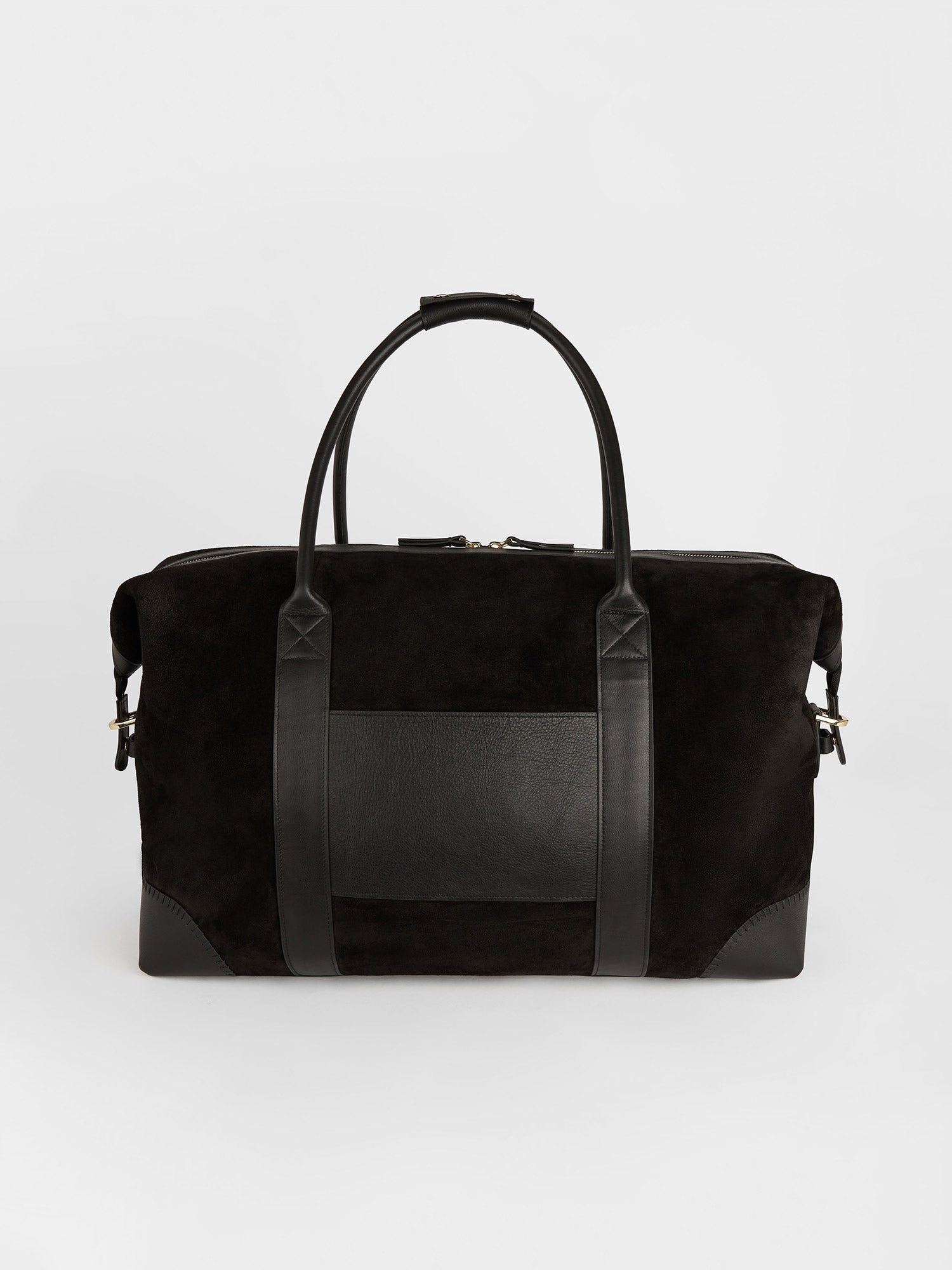 Letter 'M' The Suede Weekender: Black