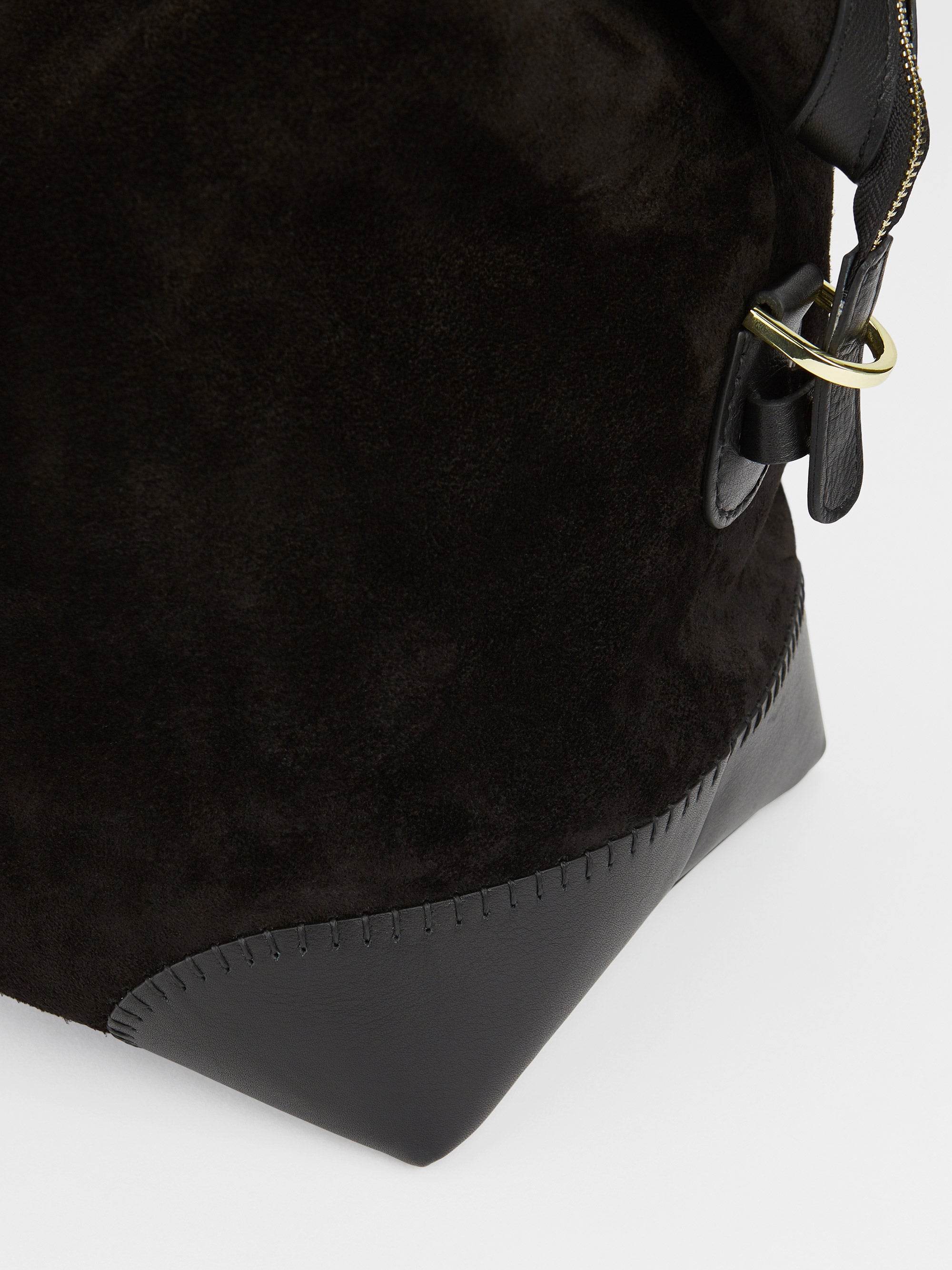 Letter 'M' The Suede Weekender: Black