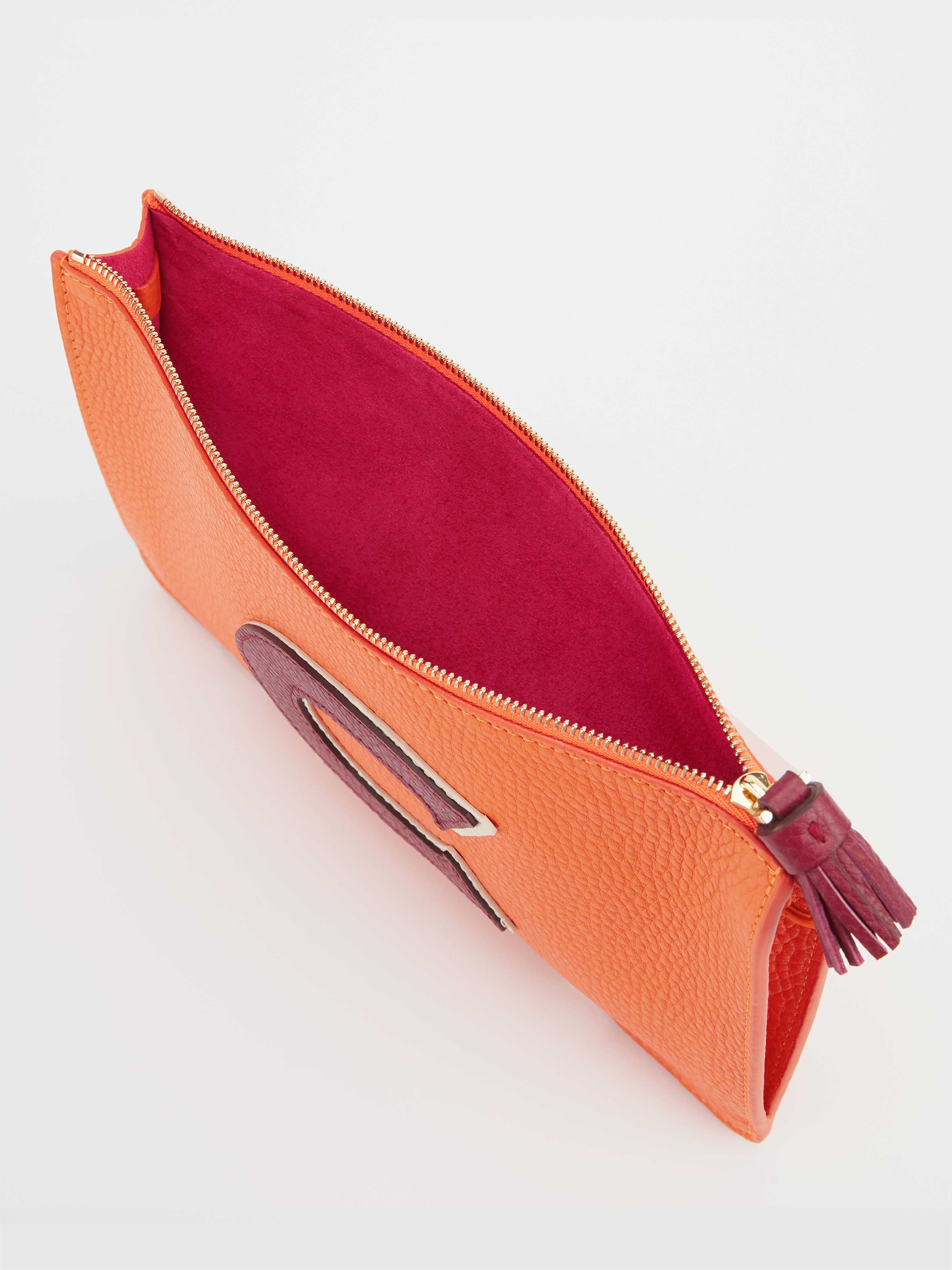 The Alphabet Clutch, Citrus Orange