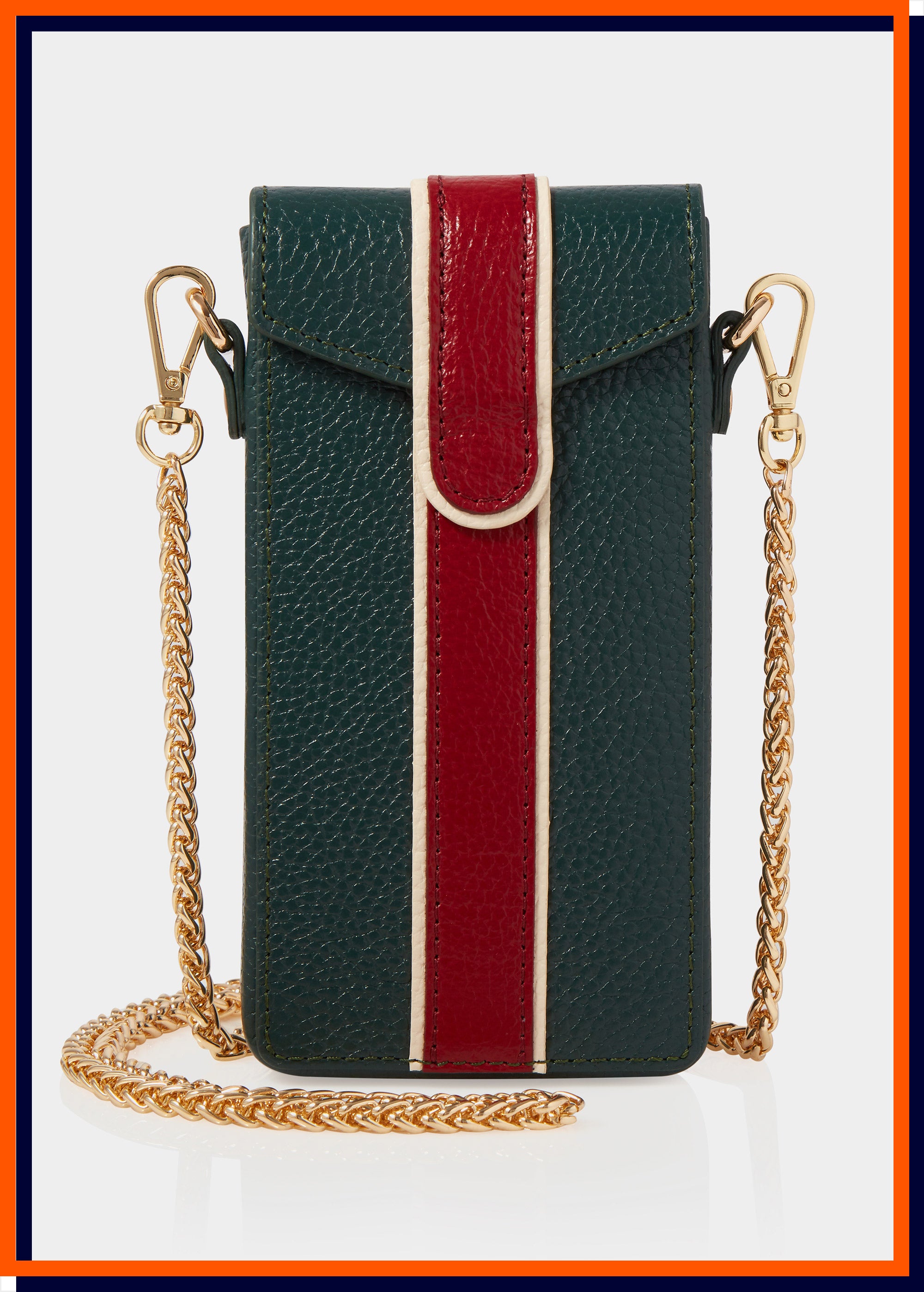 The Phone Pouch, Dark Green & Burgundy