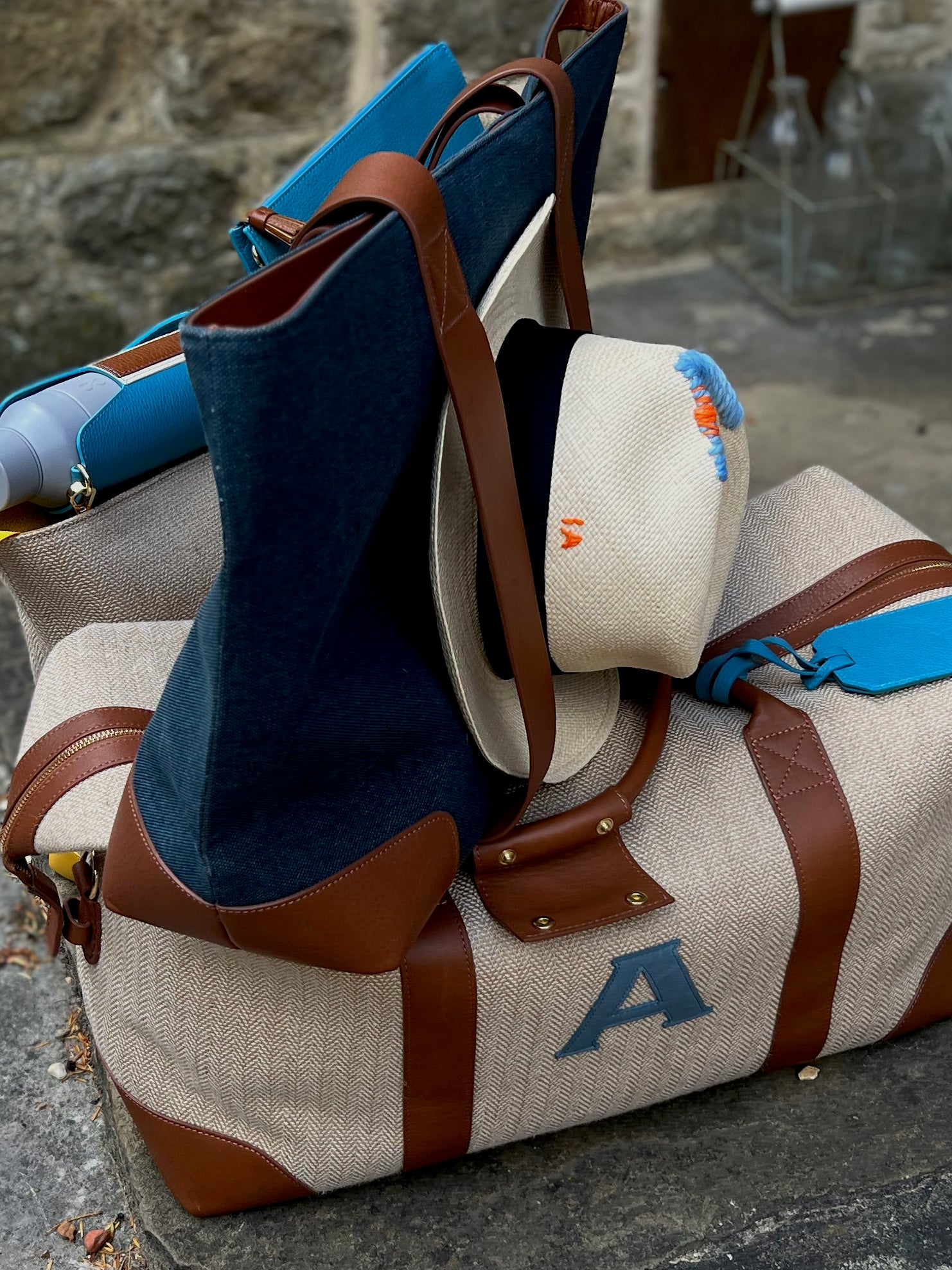 The Weekend Bag, Cream & Cornflower Blue, 2023 Edition