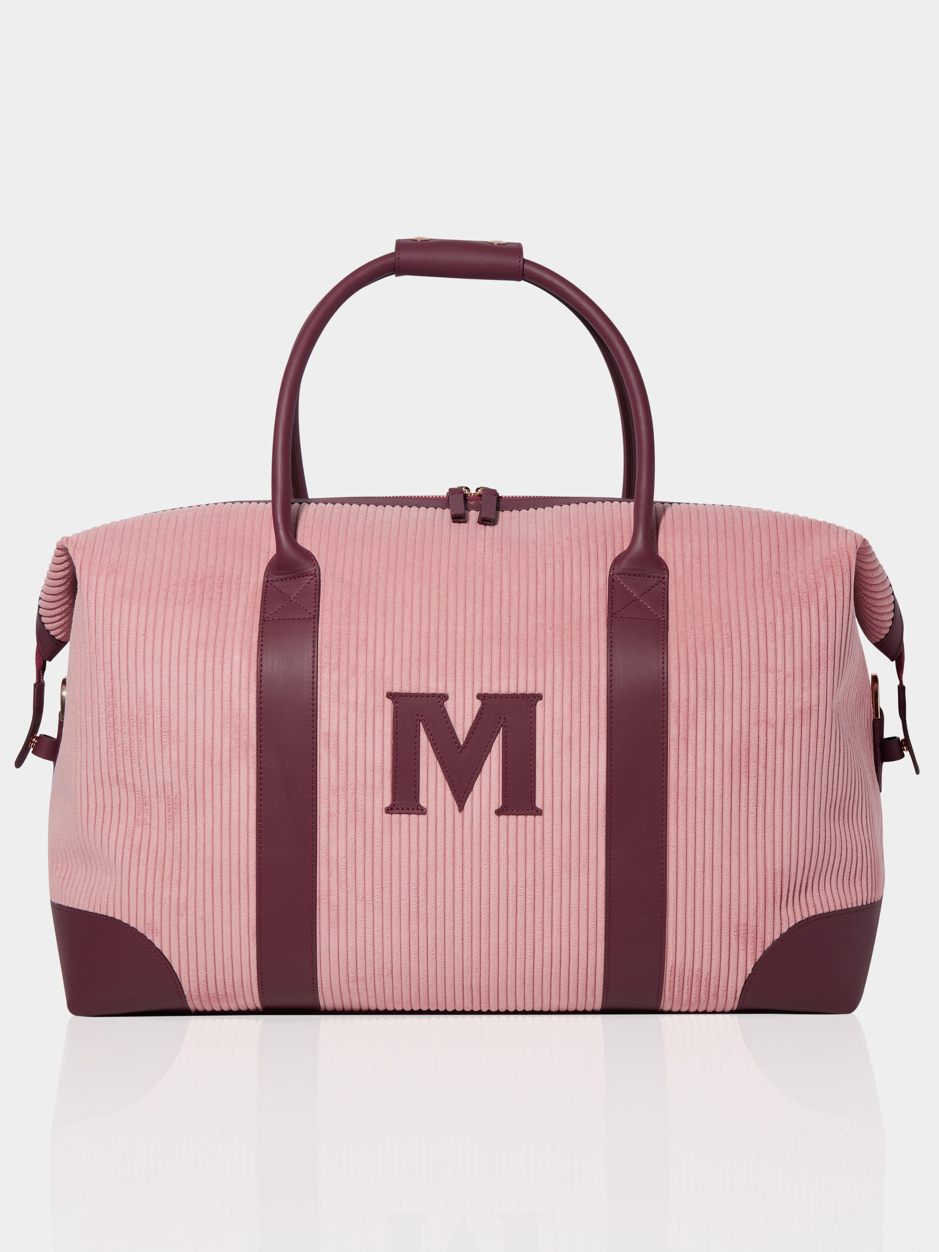 The Corduroy Weekend Bag, Dusty Pink & Claret