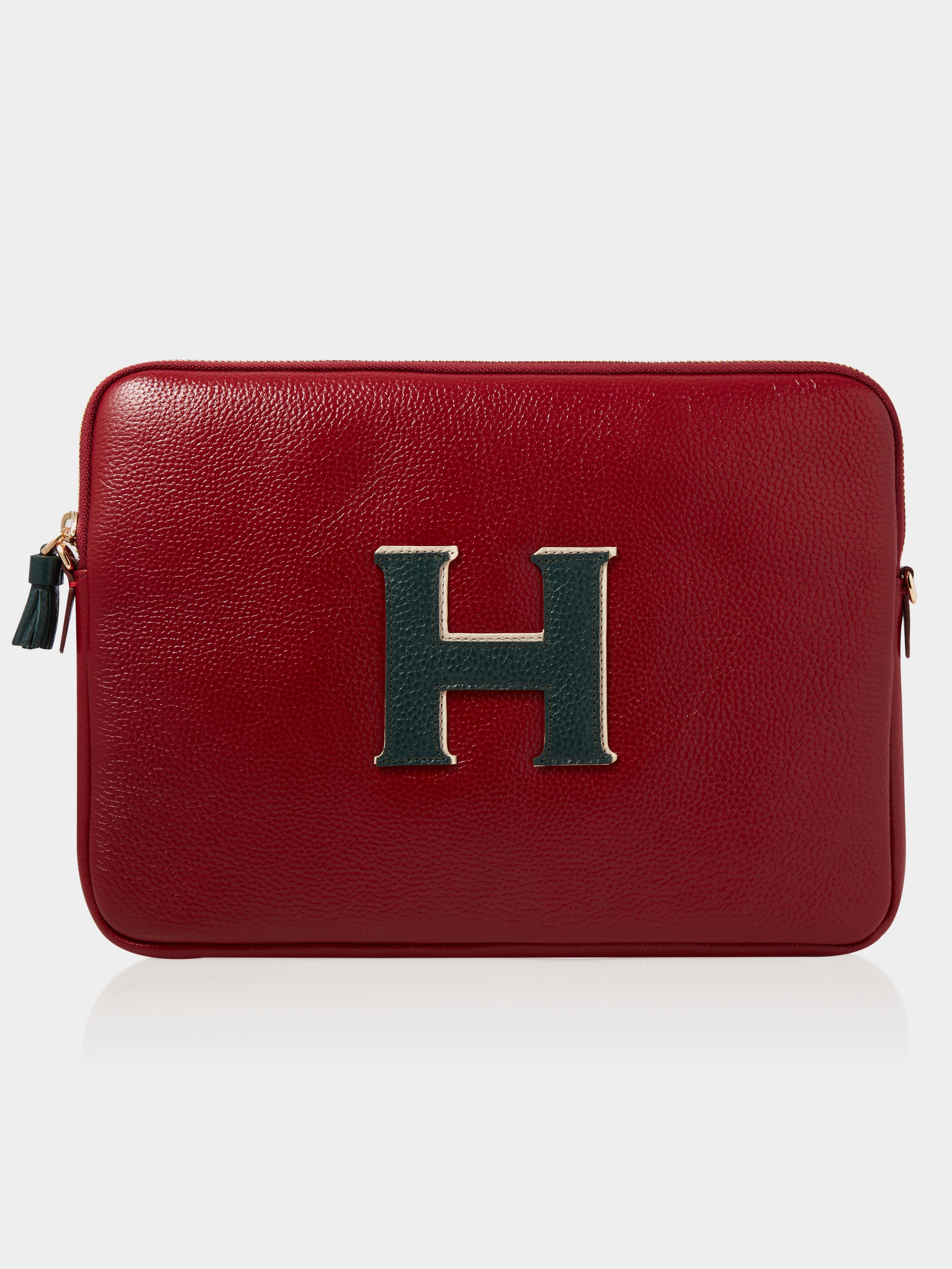 The Laptop Case, Burgundy & Dark Green