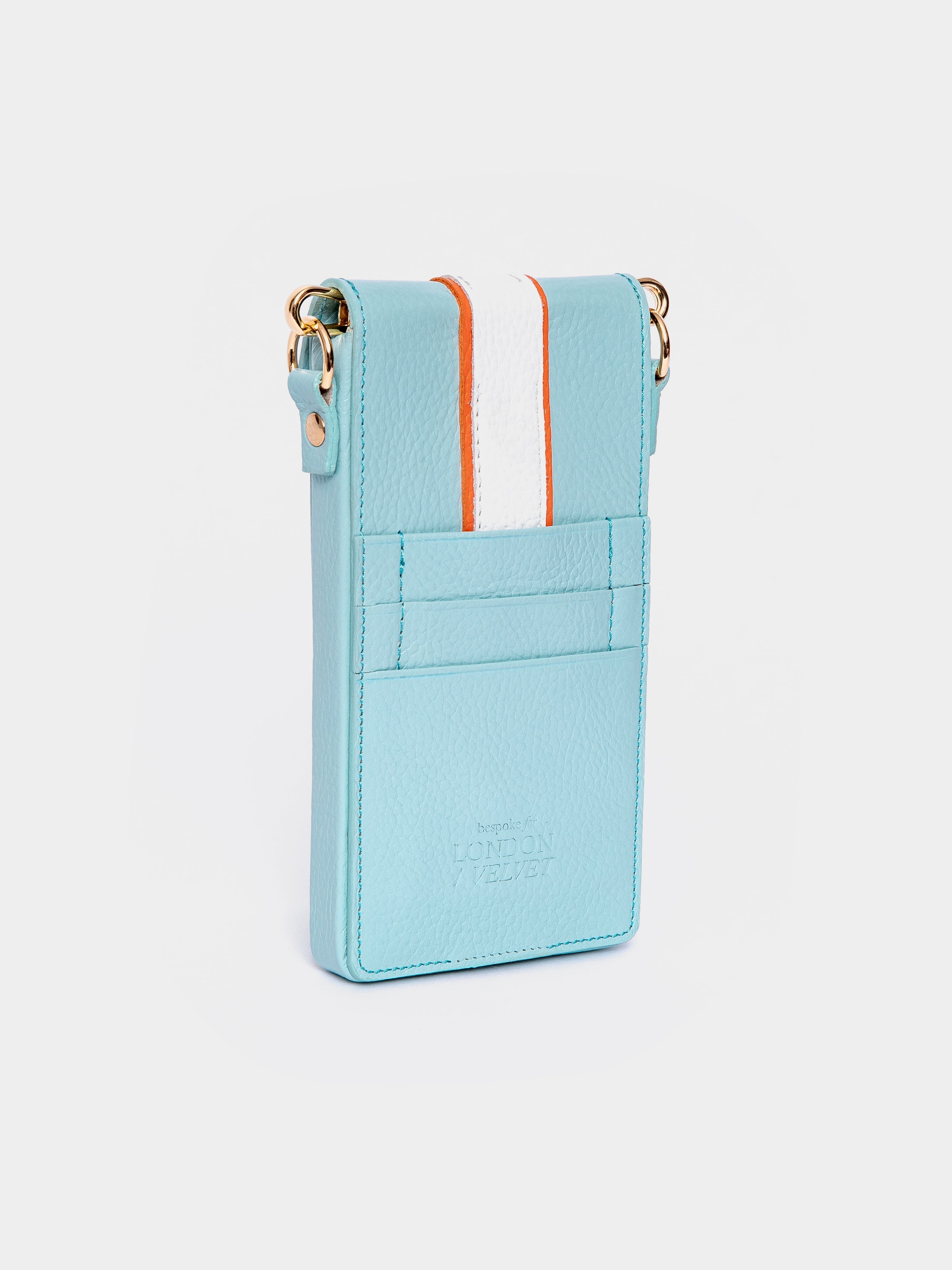 The Phone Pouch, Baby Blue & Orange