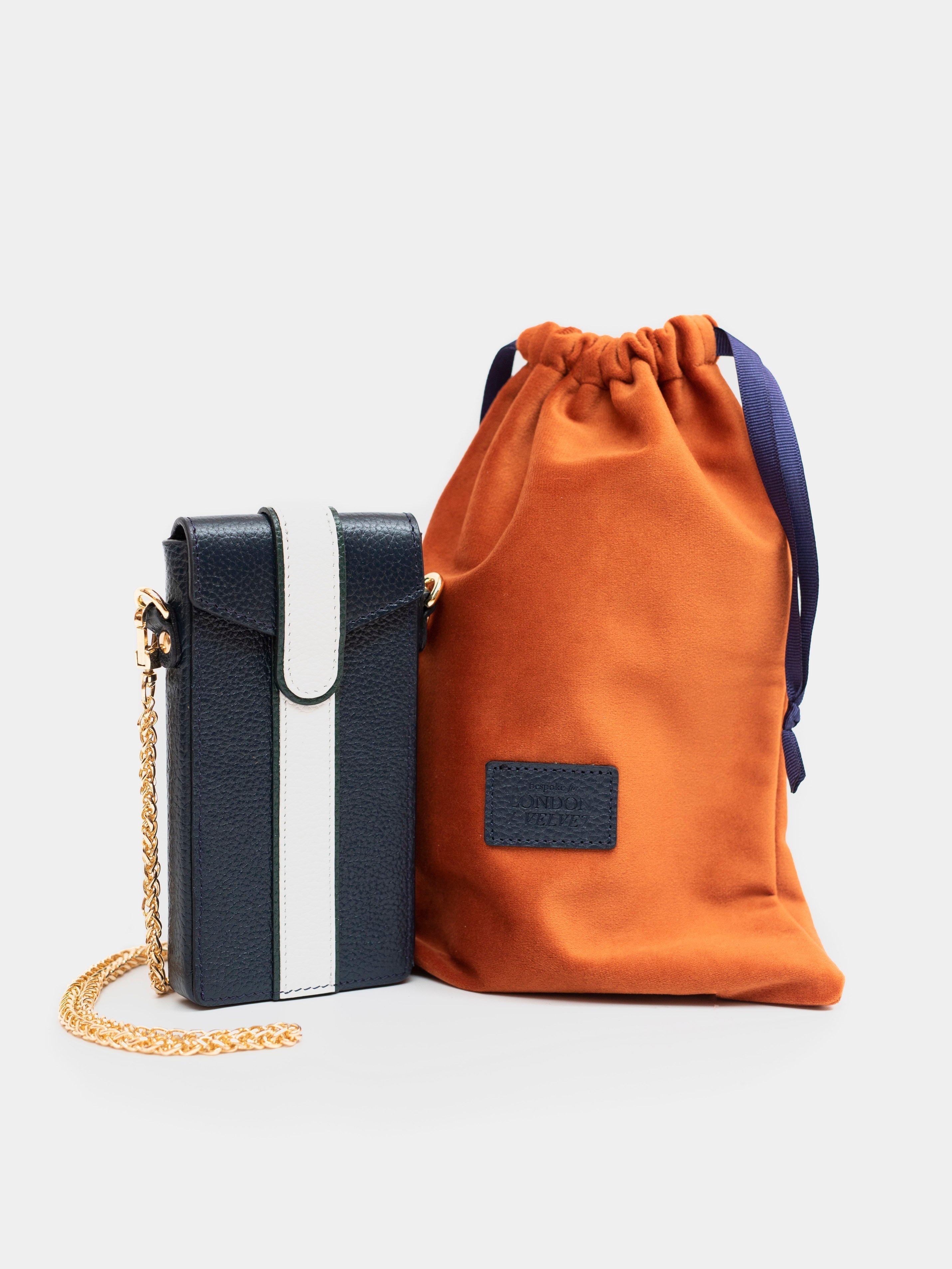The Phone Pouch, Baby Blue & Orange