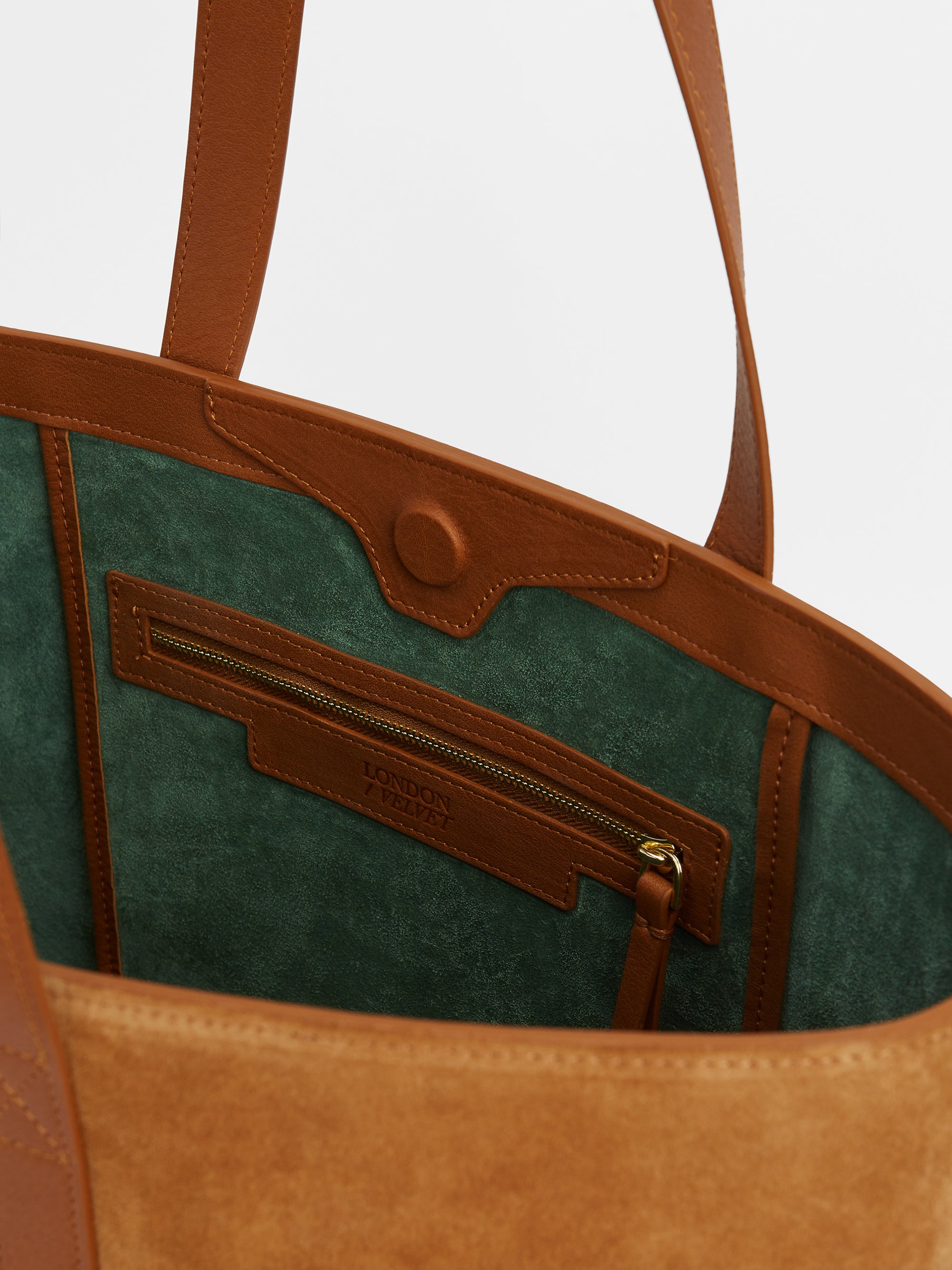 The Suede Tote Bag, Tan