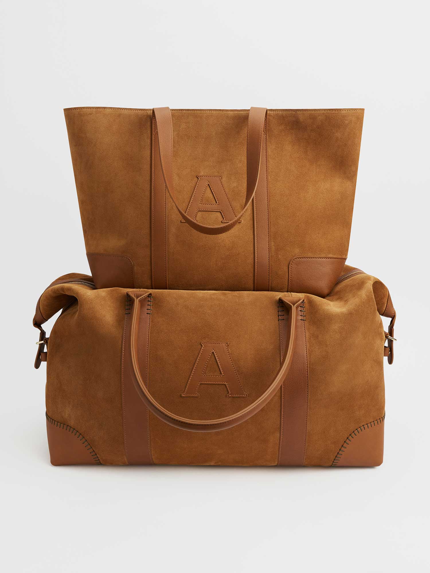 The Suede Weekend Bag: Tan