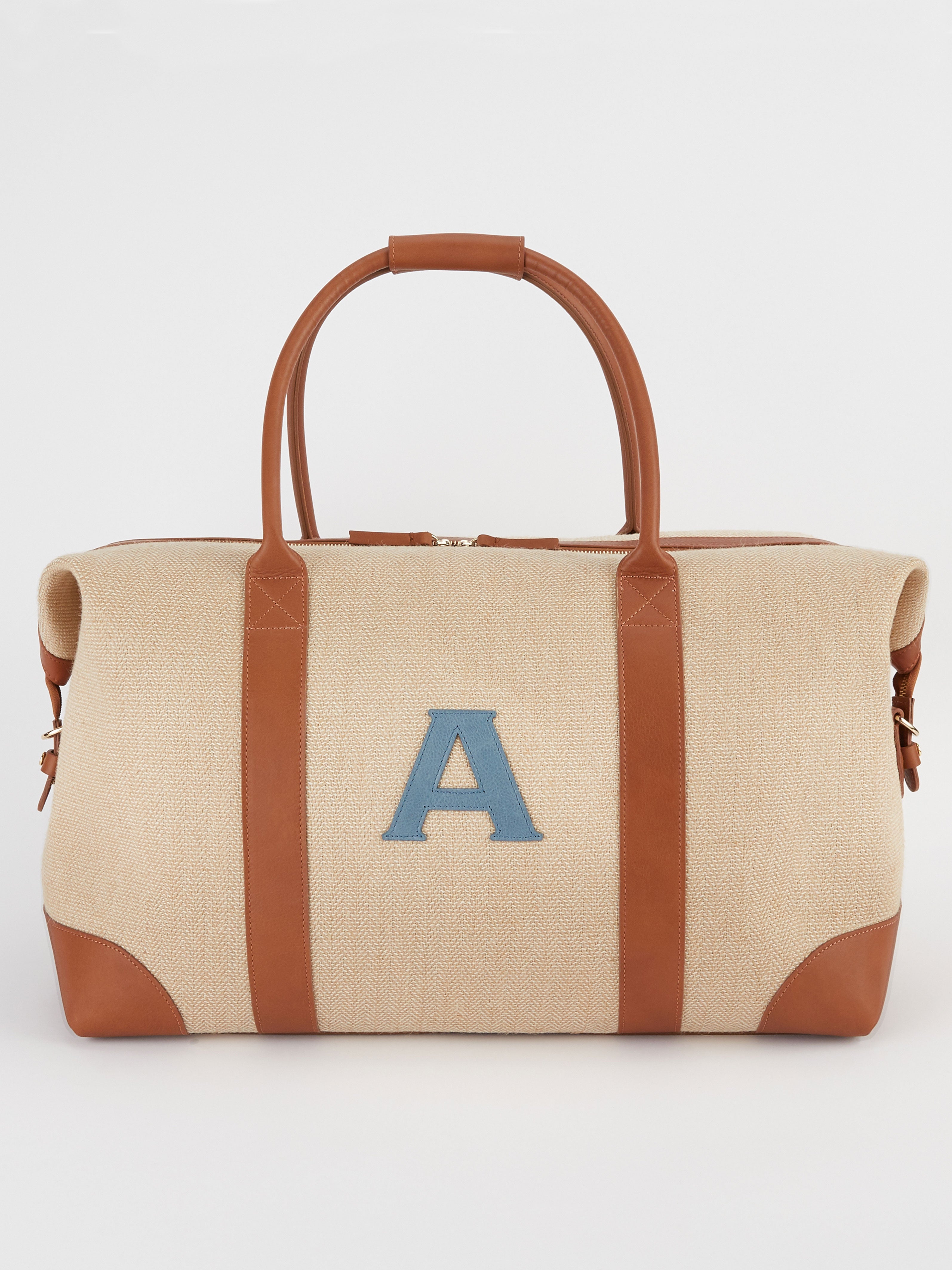 The Weekend Bag, Cream & Cornflower Blue