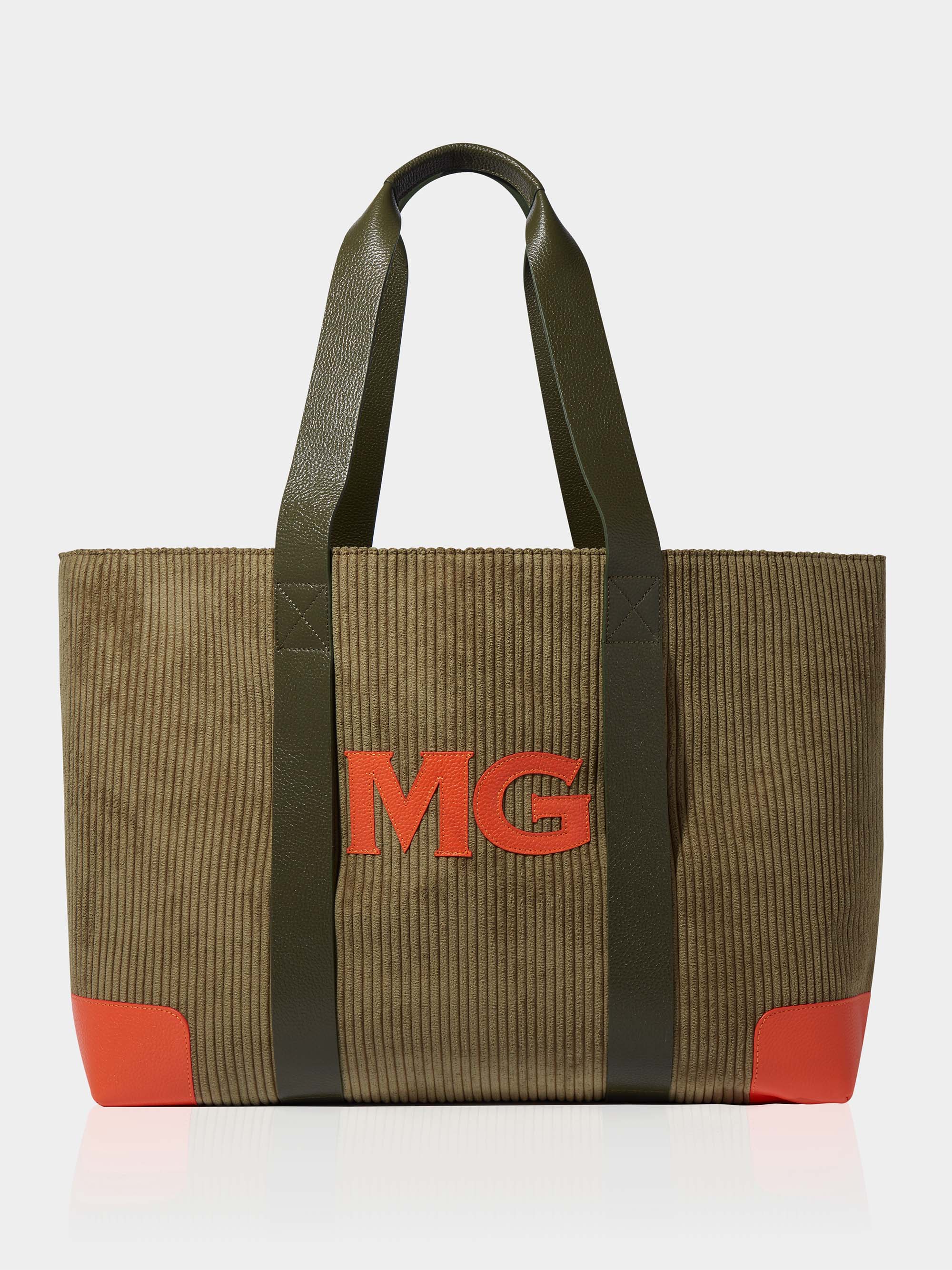 The Oversized Corduroy Tote Bag, Khaki & Autumn