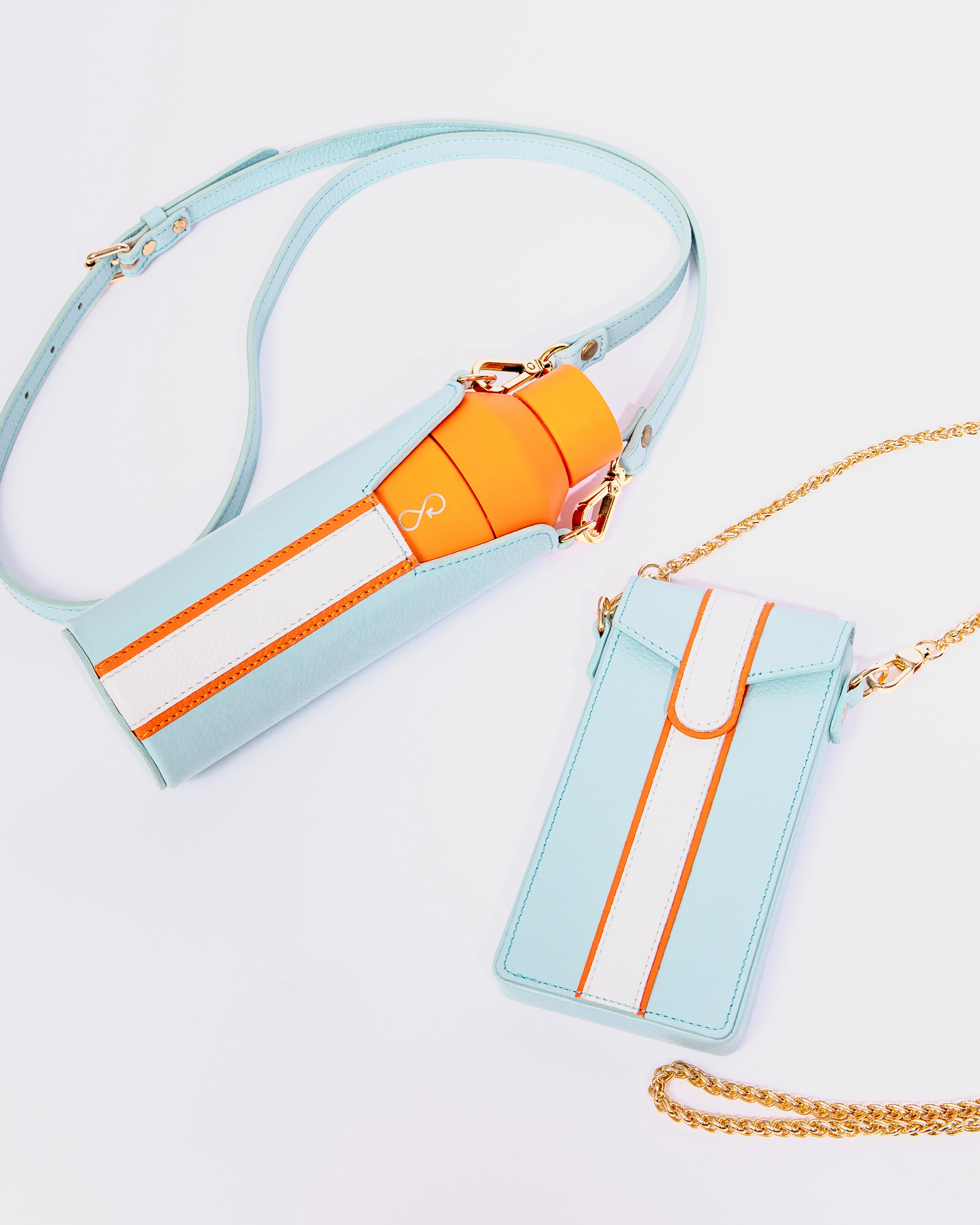 The Phone Pouch, Aqua & Orange